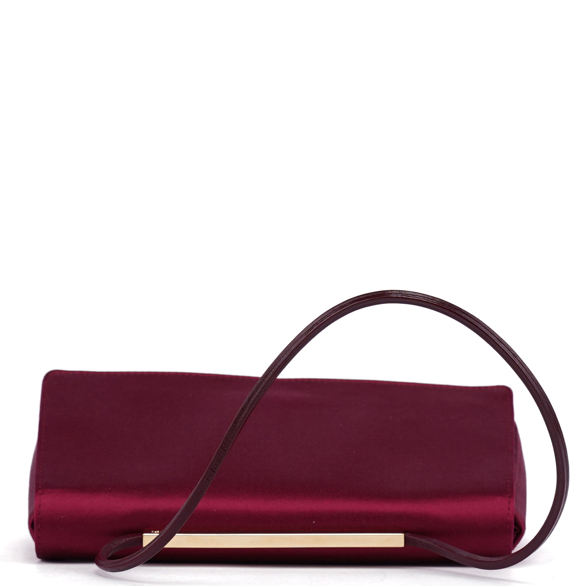 Burgundy Satin Flap Shoulder Bag