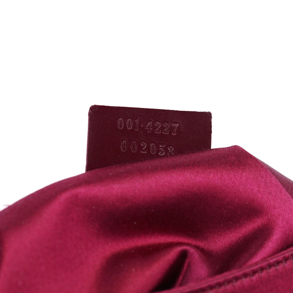 Burgundy Satin Flap Shoulder Bag