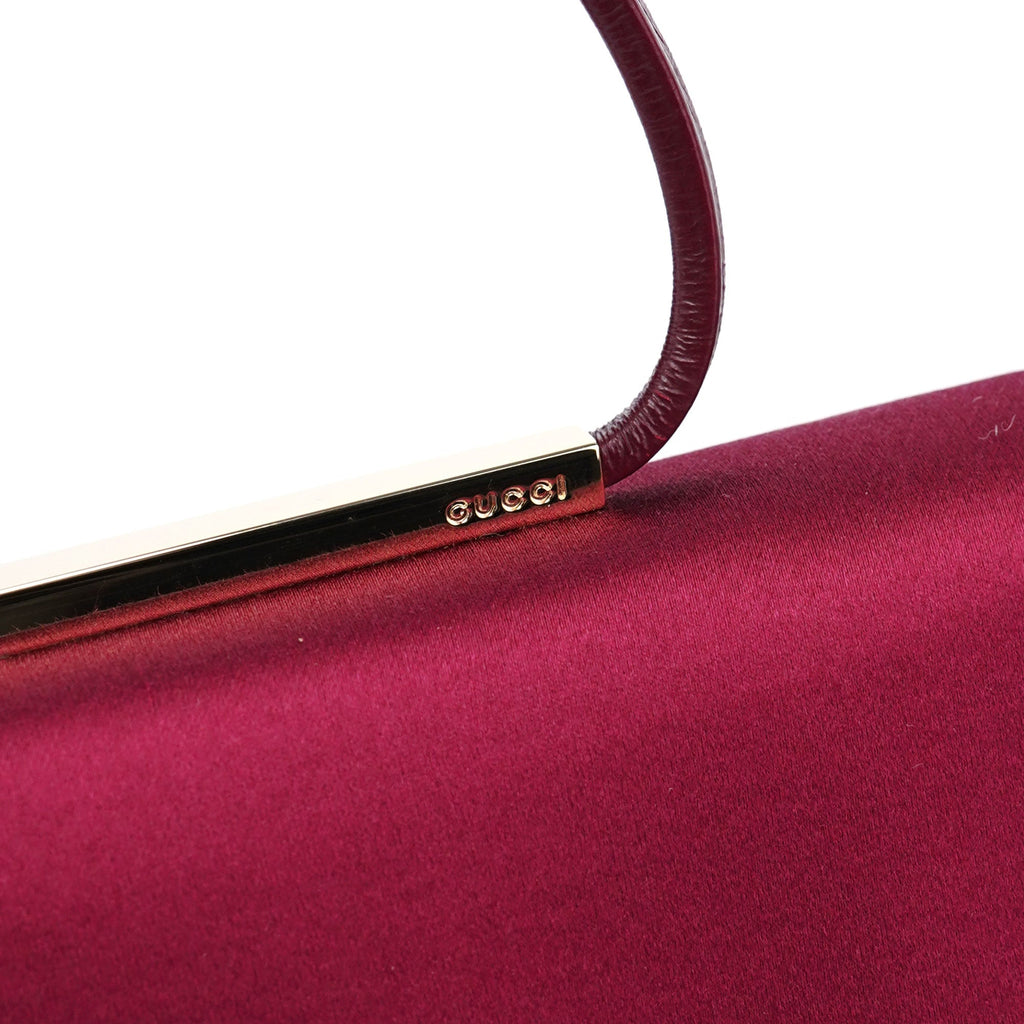 Burgundy Satin Flap Shoulder Bag
