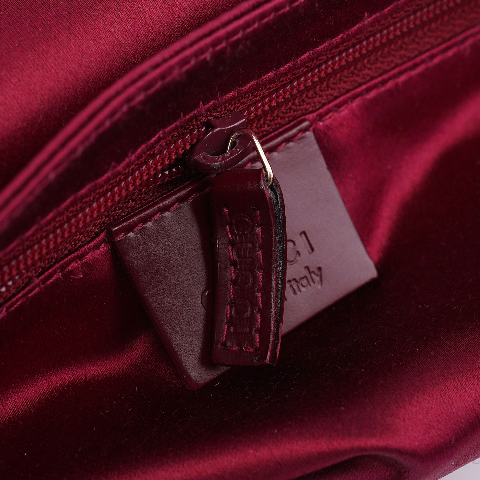 Burgundy Satin Flap Shoulder Bag