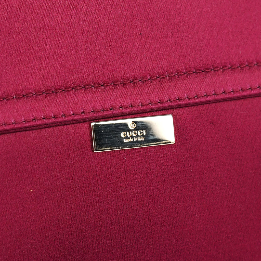 Burgundy Satin Flap Shoulder Bag