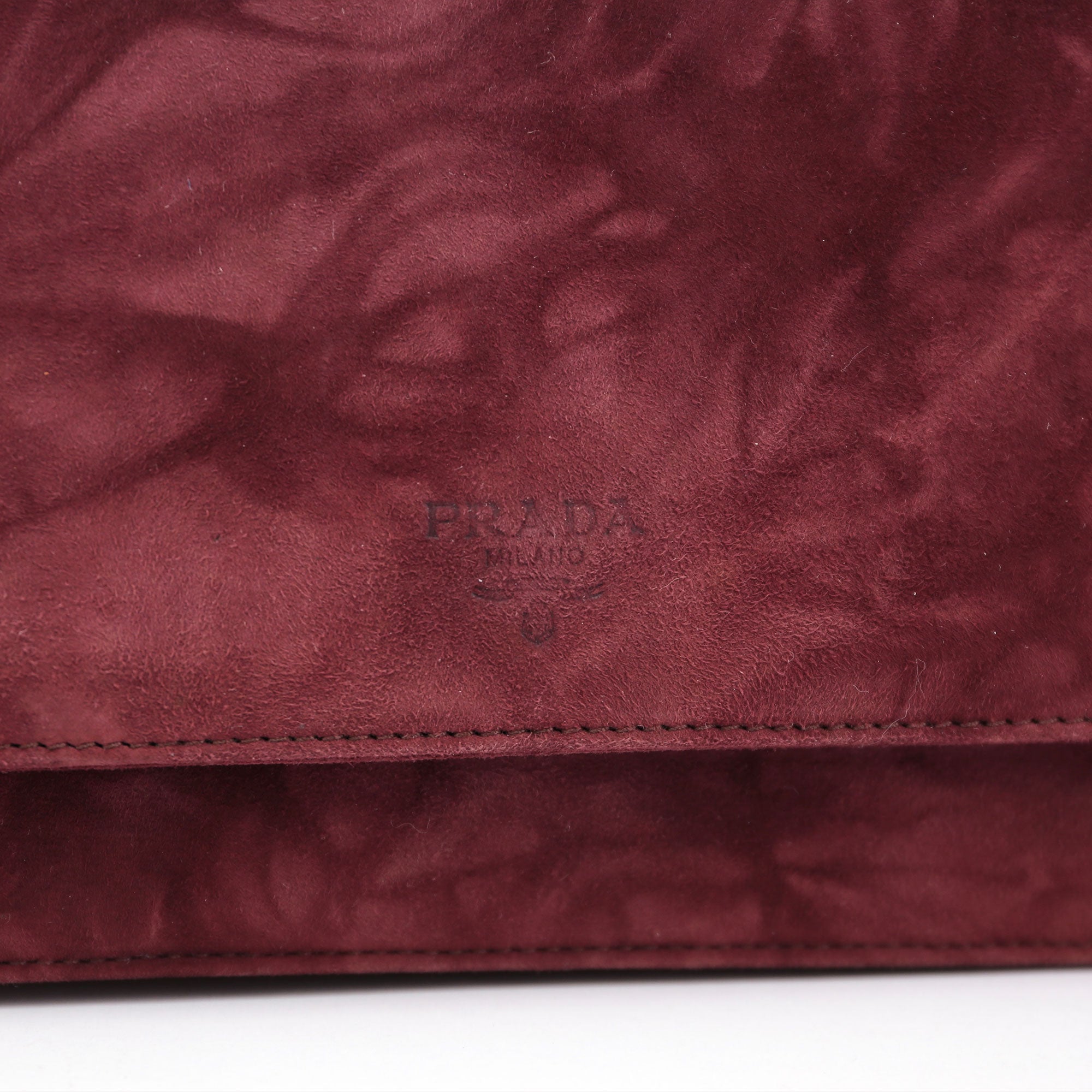 Burgundy Suede Chain Shoulder Bag