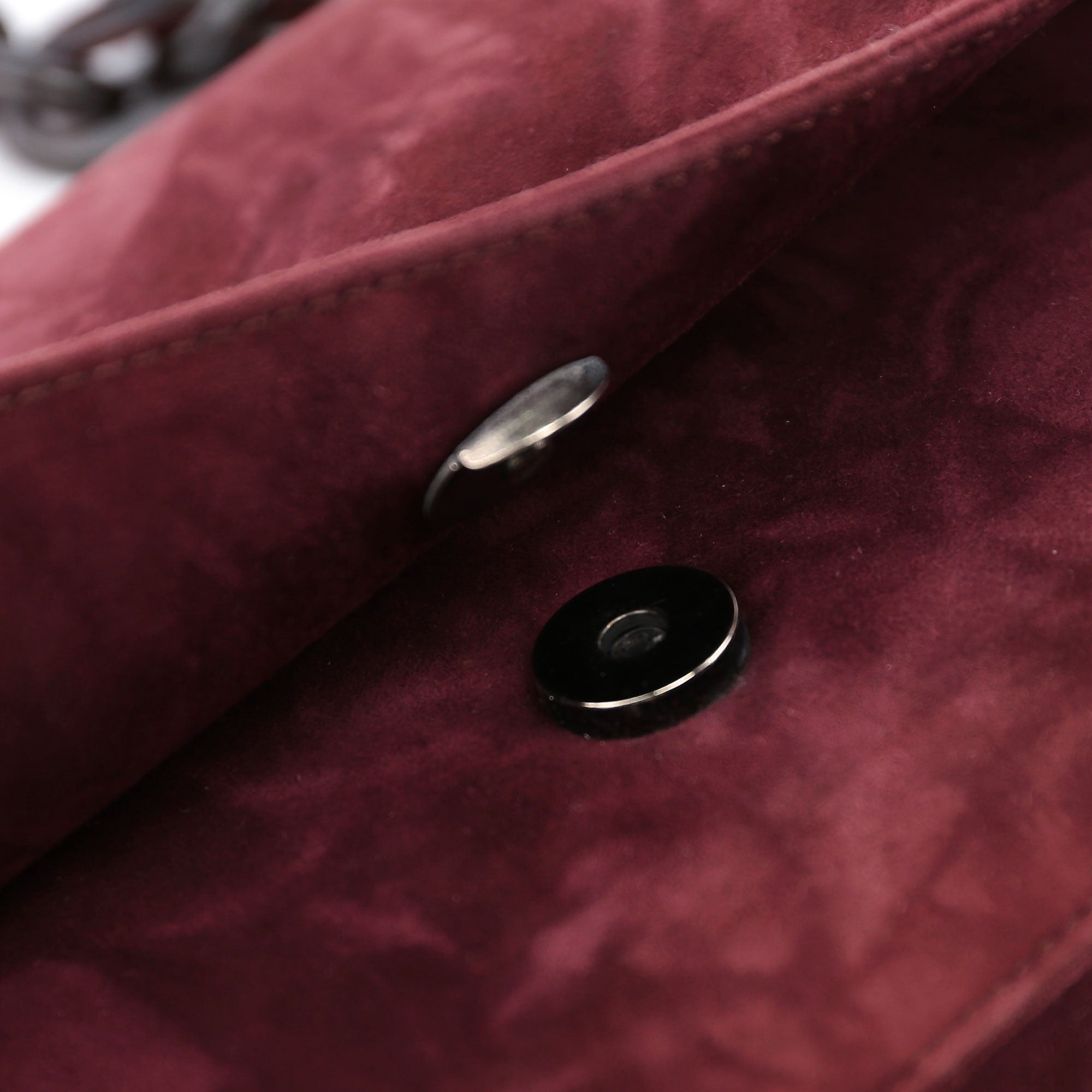 Burgundy Suede Chain Shoulder Bag