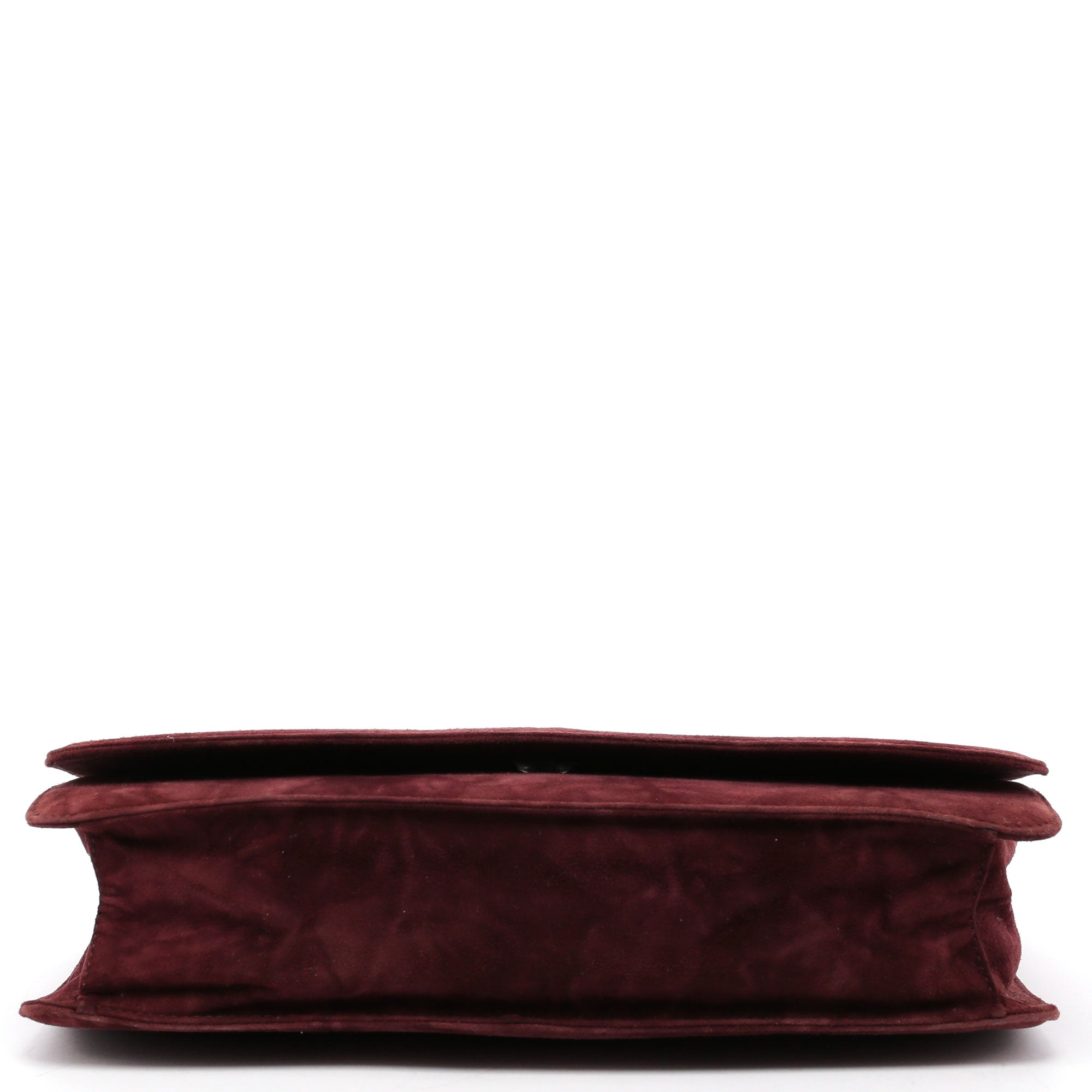 Burgundy Suede Chain Shoulder Bag