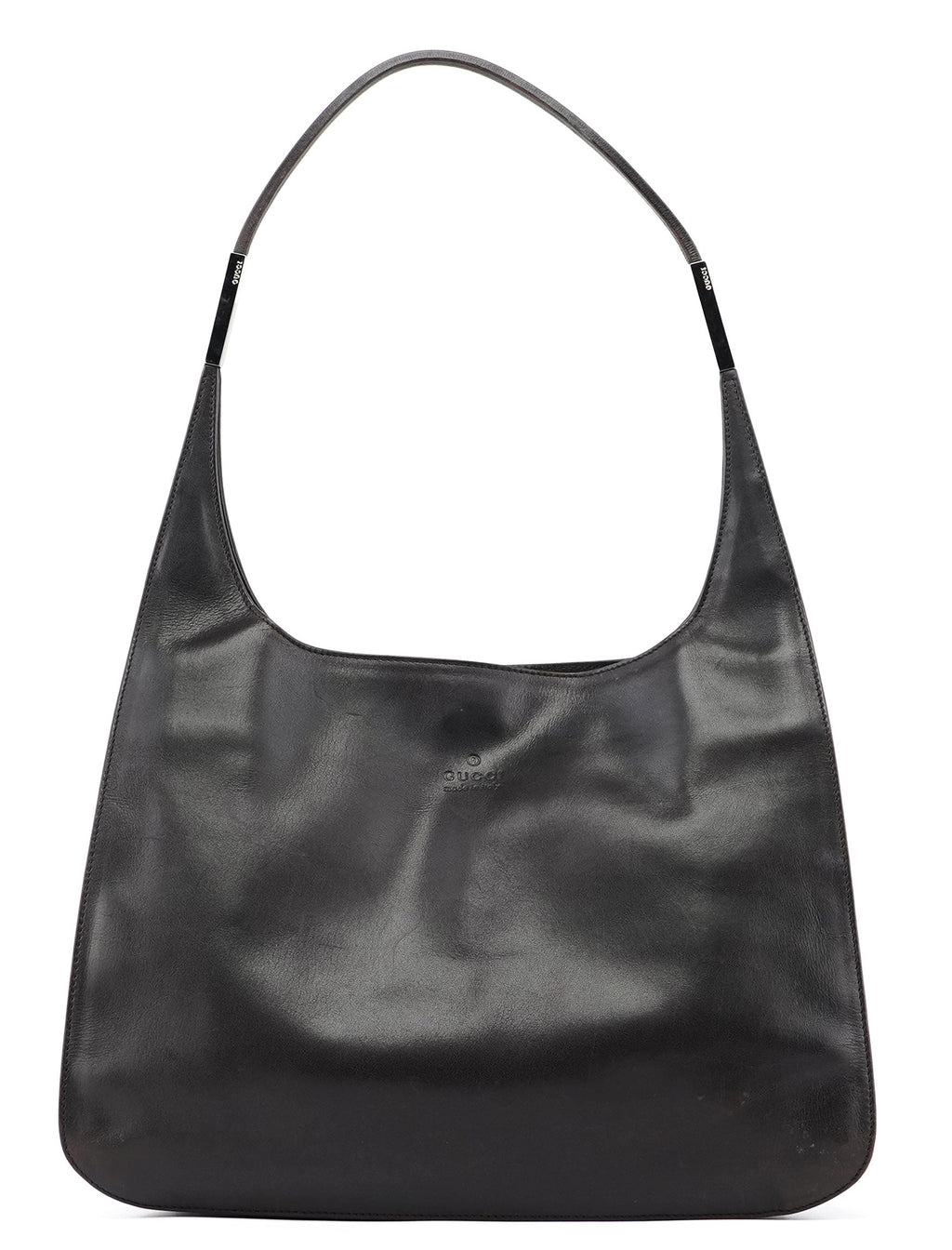 Dark Brown Calfskin Hobo Shoulder Bag