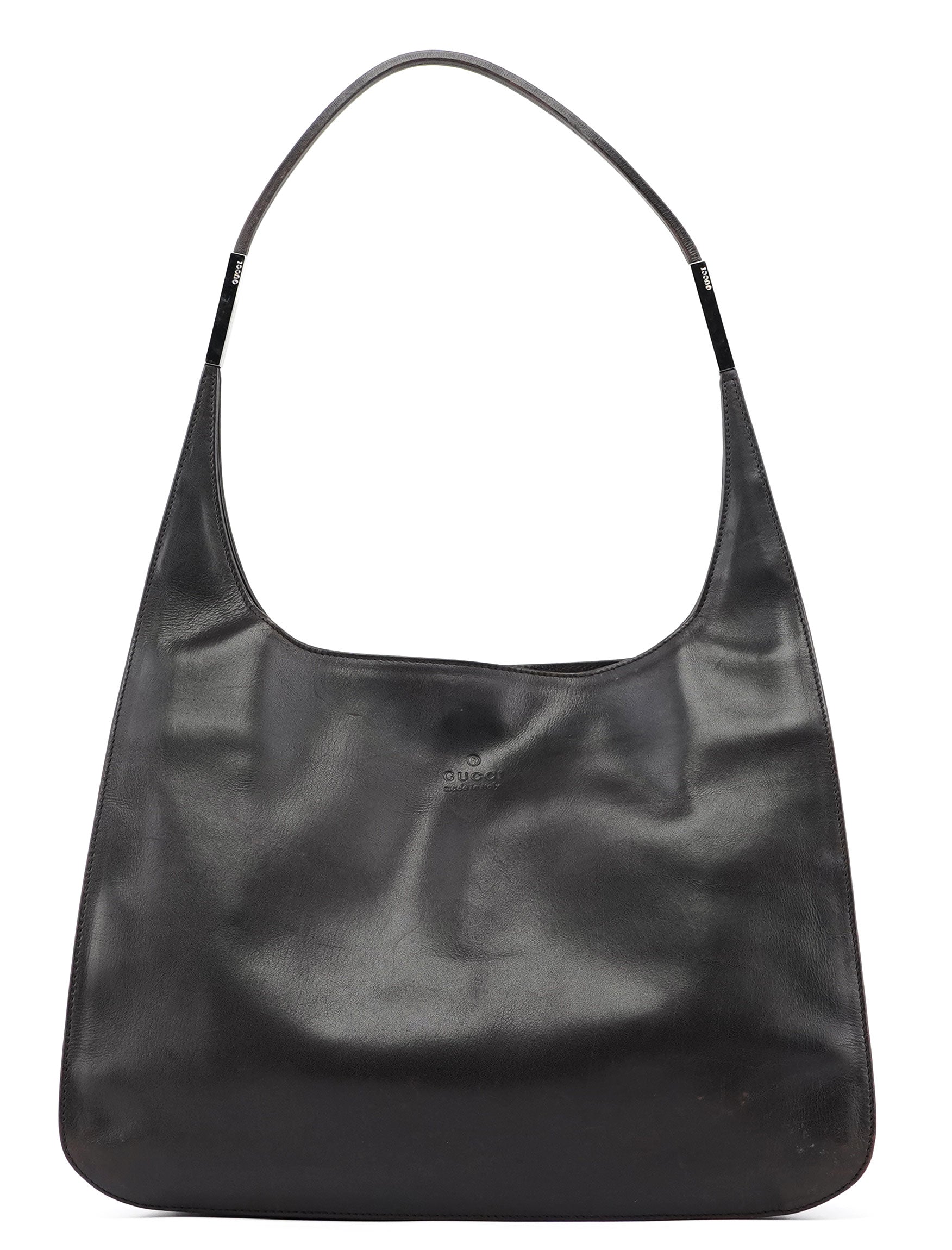 Dark Brown Calfskin Hobo Shoulder Bag