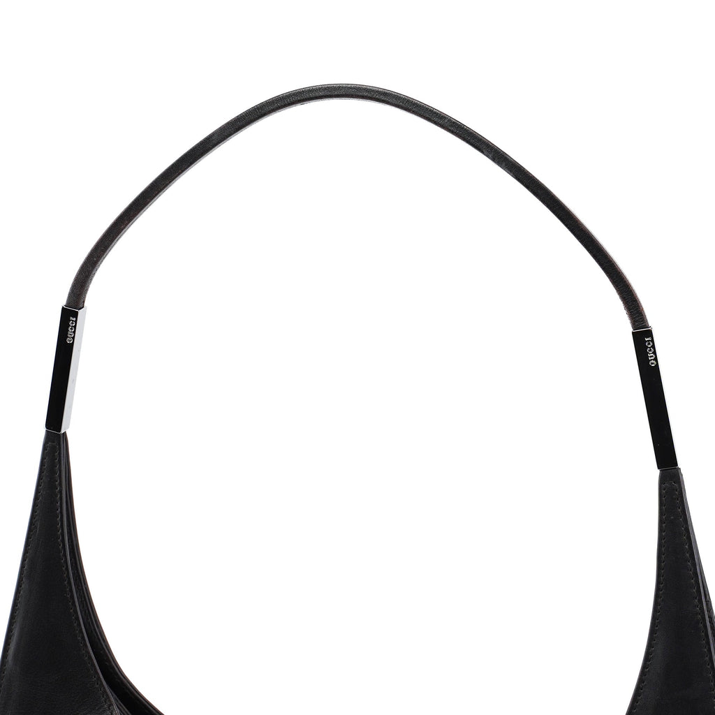 Dark Brown Calfskin Hobo Shoulder Bag