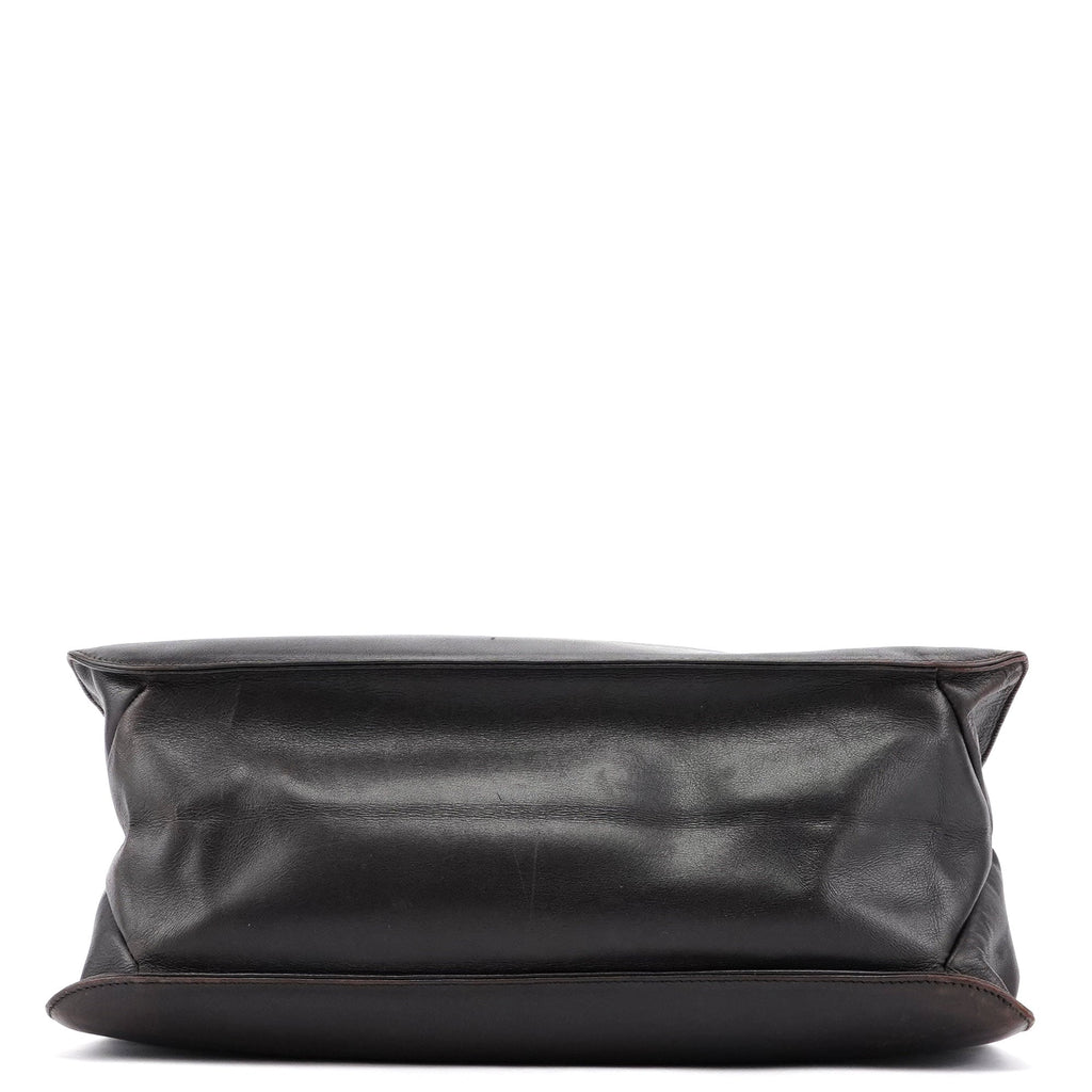 Dark Brown Calfskin Hobo Shoulder Bag