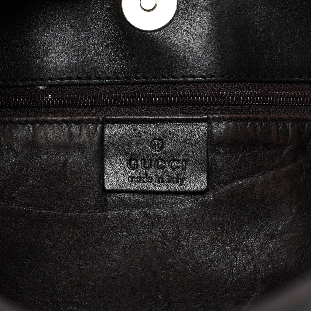 Dark Brown Calfskin Hobo Shoulder Bag