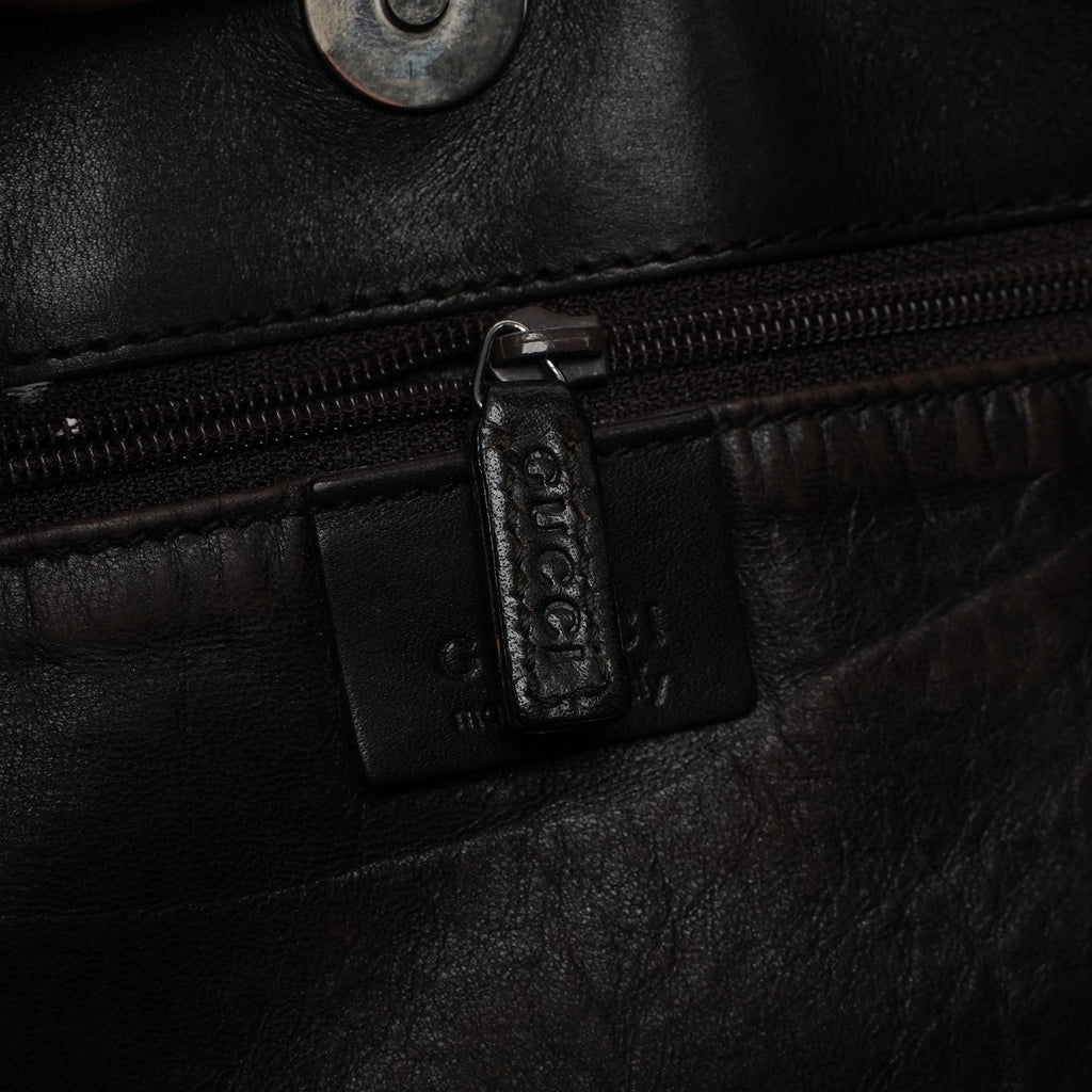 Dark Brown Calfskin Hobo Shoulder Bag