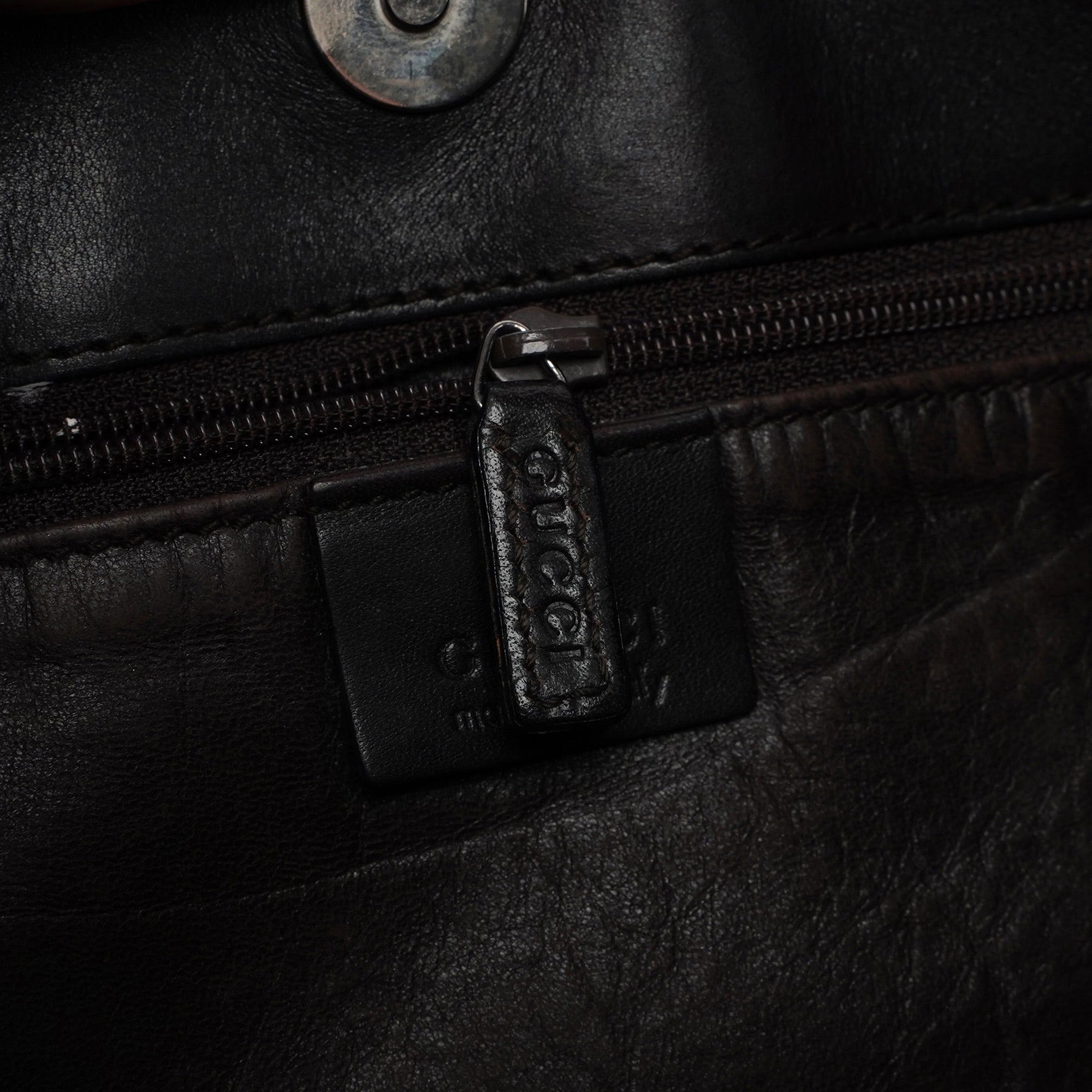 Dark Brown Calfskin Hobo Shoulder Bag