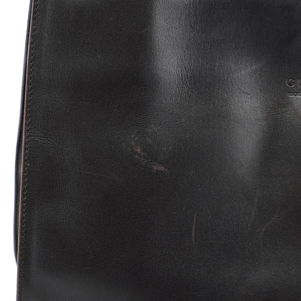 Dark Brown Calfskin Hobo Shoulder Bag