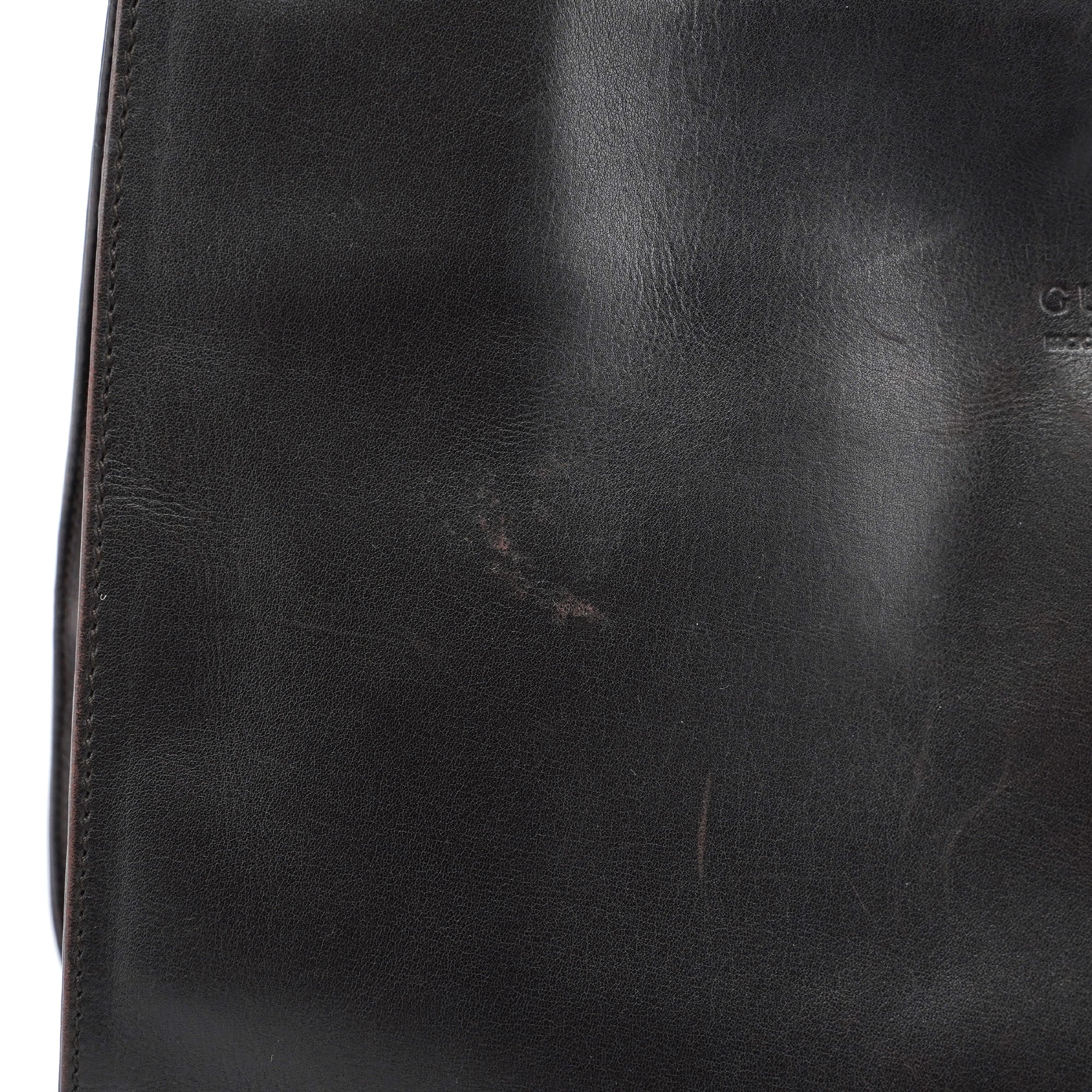 Dark Brown Calfskin Hobo Shoulder Bag