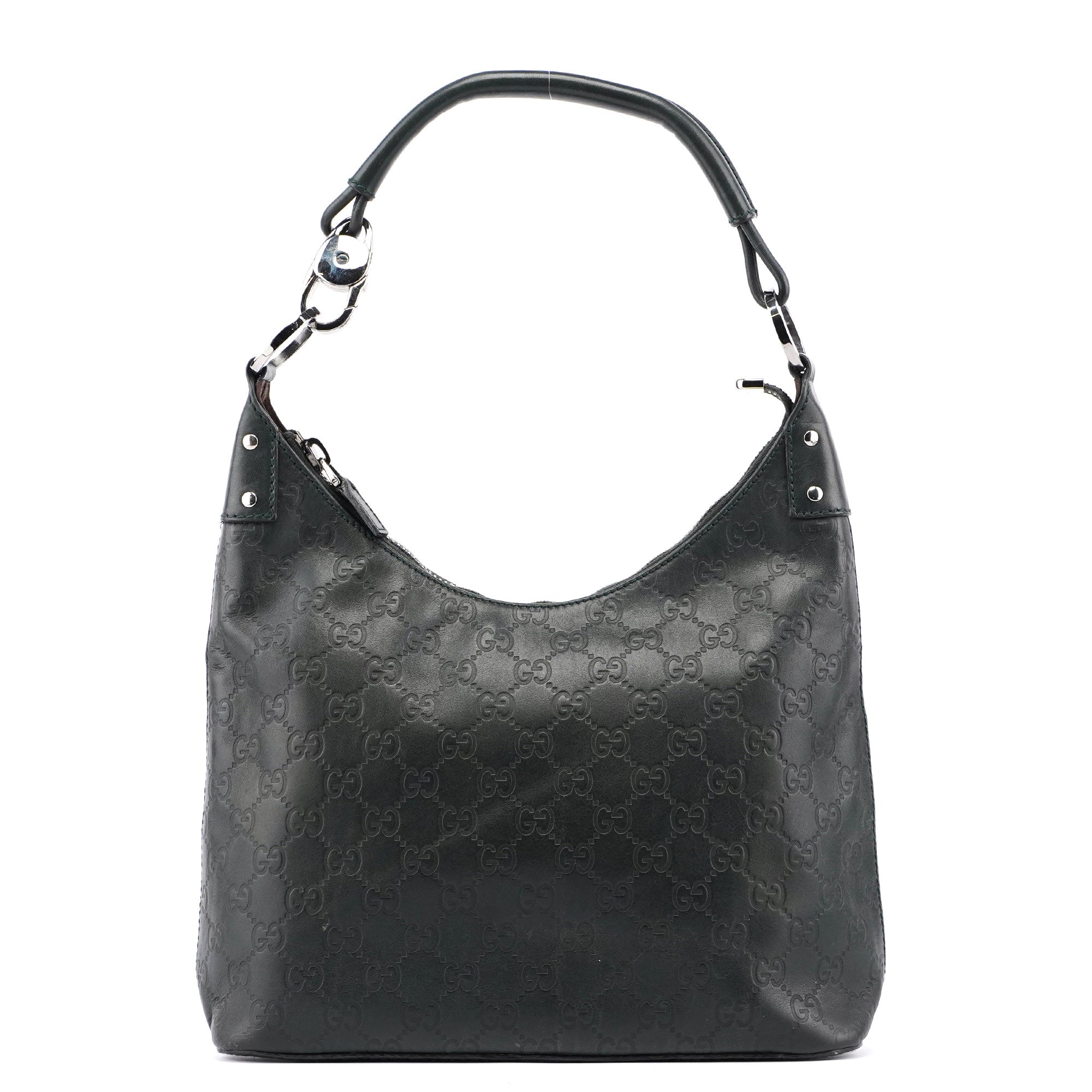 Dark Green Calfskin GG Shoulder Bag
