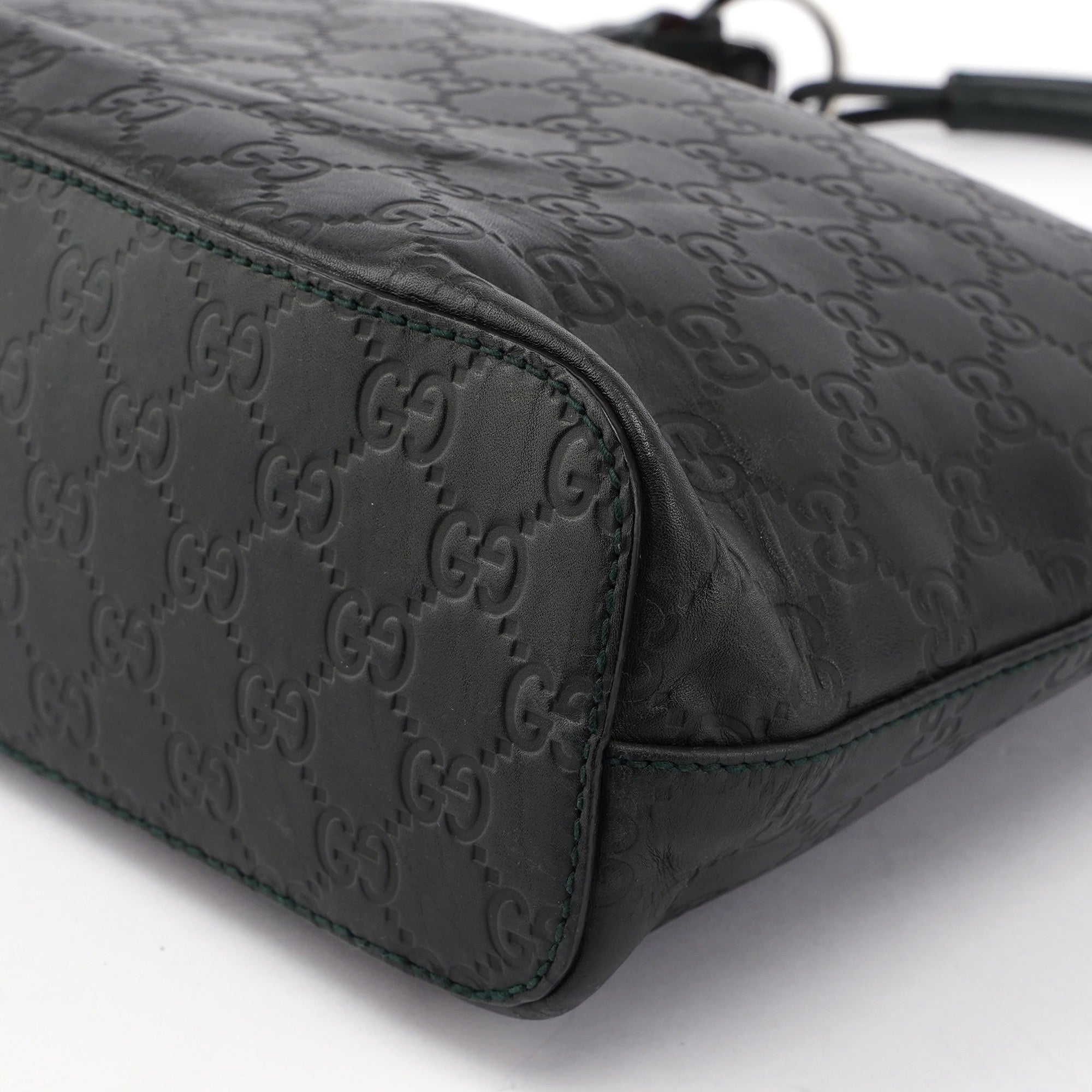 Dark Green Calfskin GG Shoulder Bag