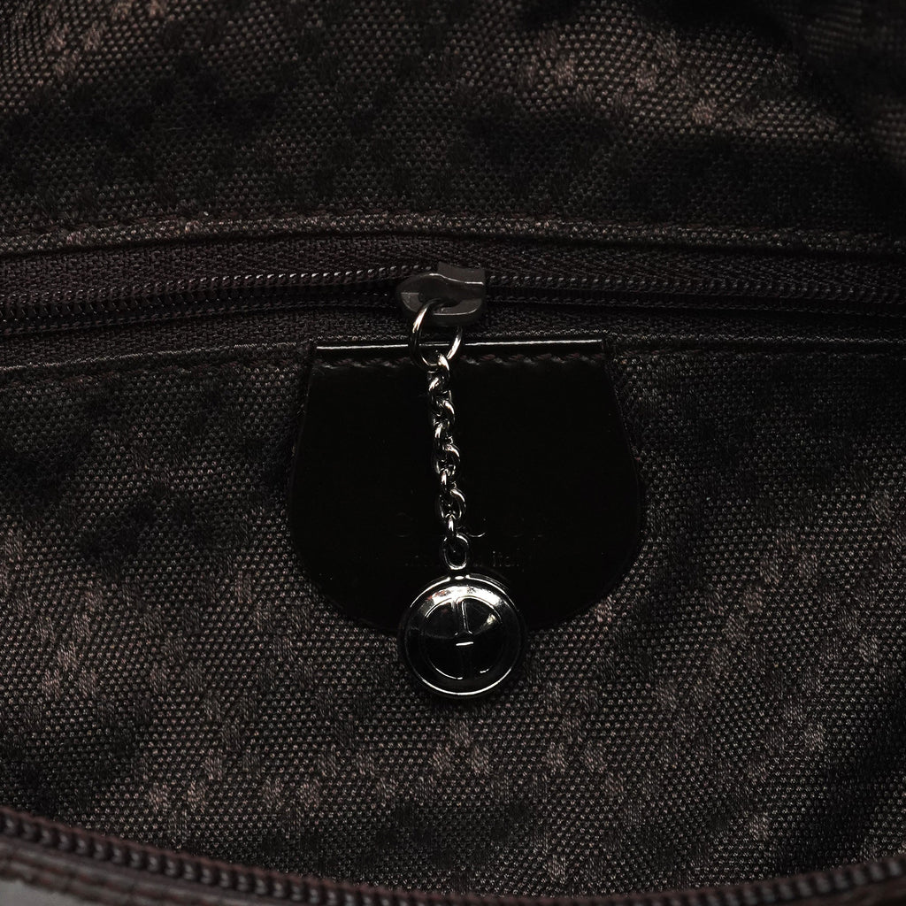 Dark Green Nylon Bamboo Shoulder Bag
