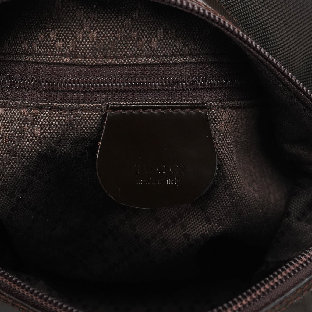 Dark Green Nylon Bamboo Shoulder Bag