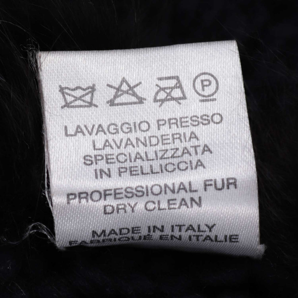 Fall 2002 Fox Fur Black Wool Knit Sweater