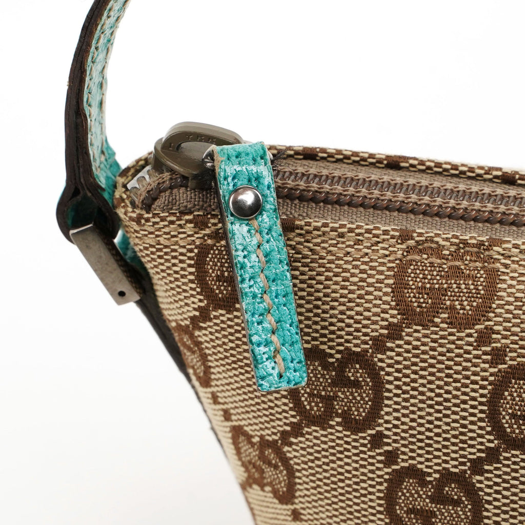 GG Monogram Turquoise Boat Pochette