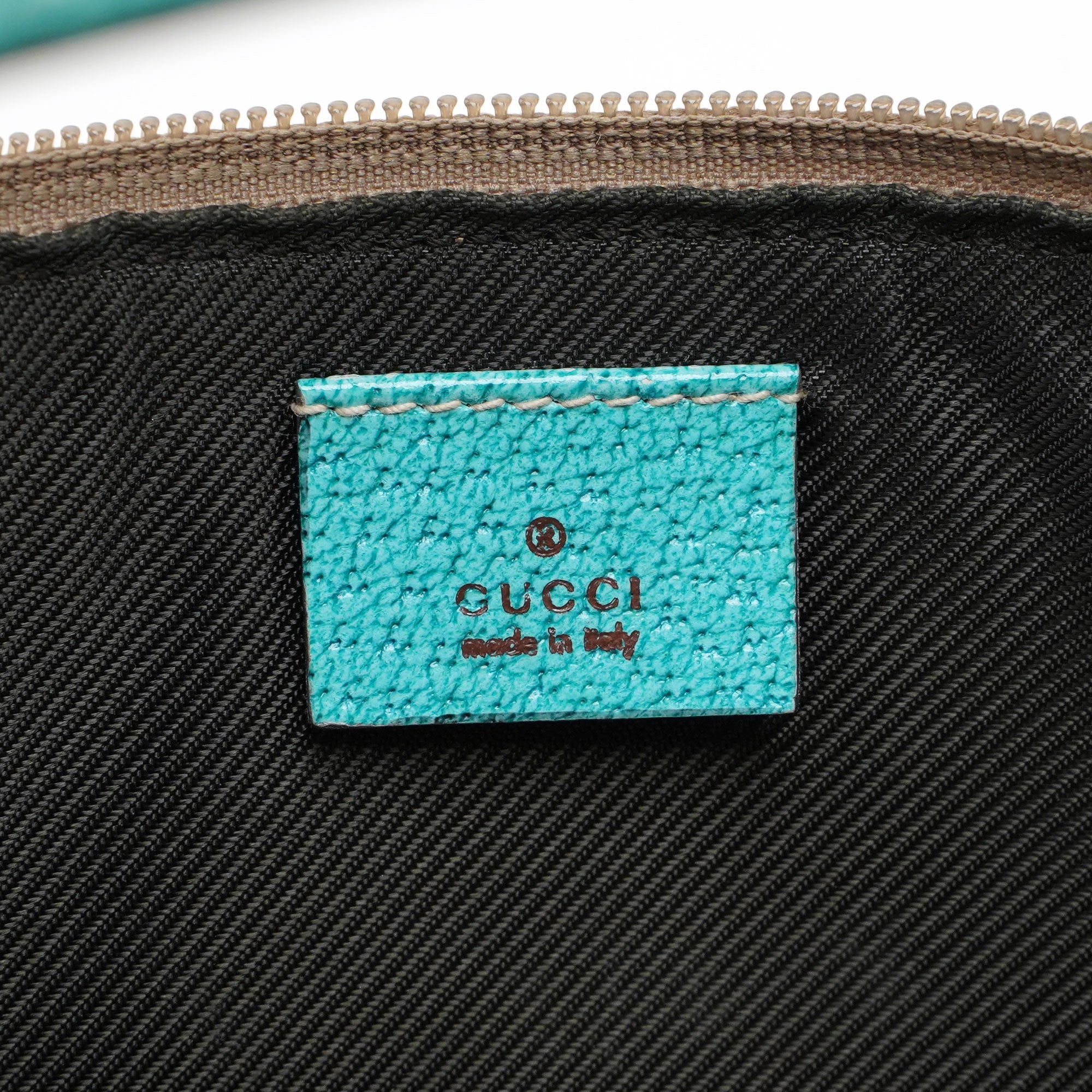 GG Monogram Turquoise Boat Pochette