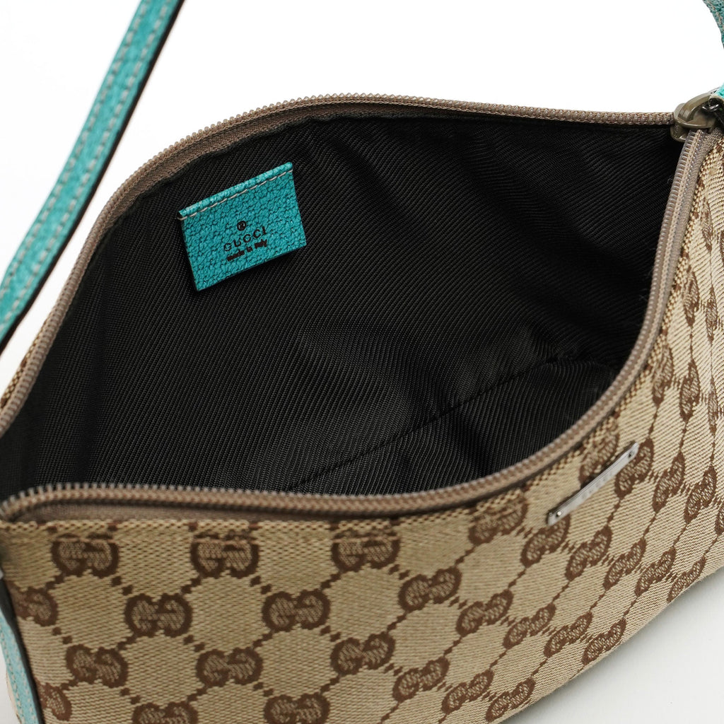 GG Monogram Turquoise Boat Pochette