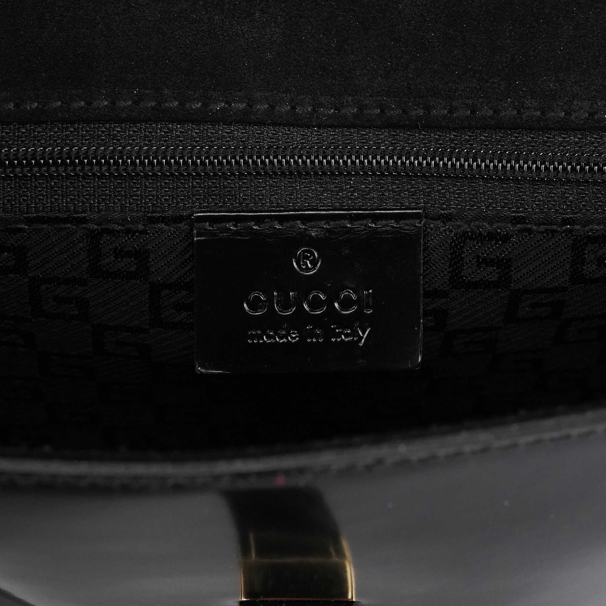 Gloss Black Leather Flap Shoulder Bag