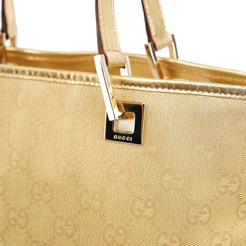 Gold GG Canvas Tote Bag
