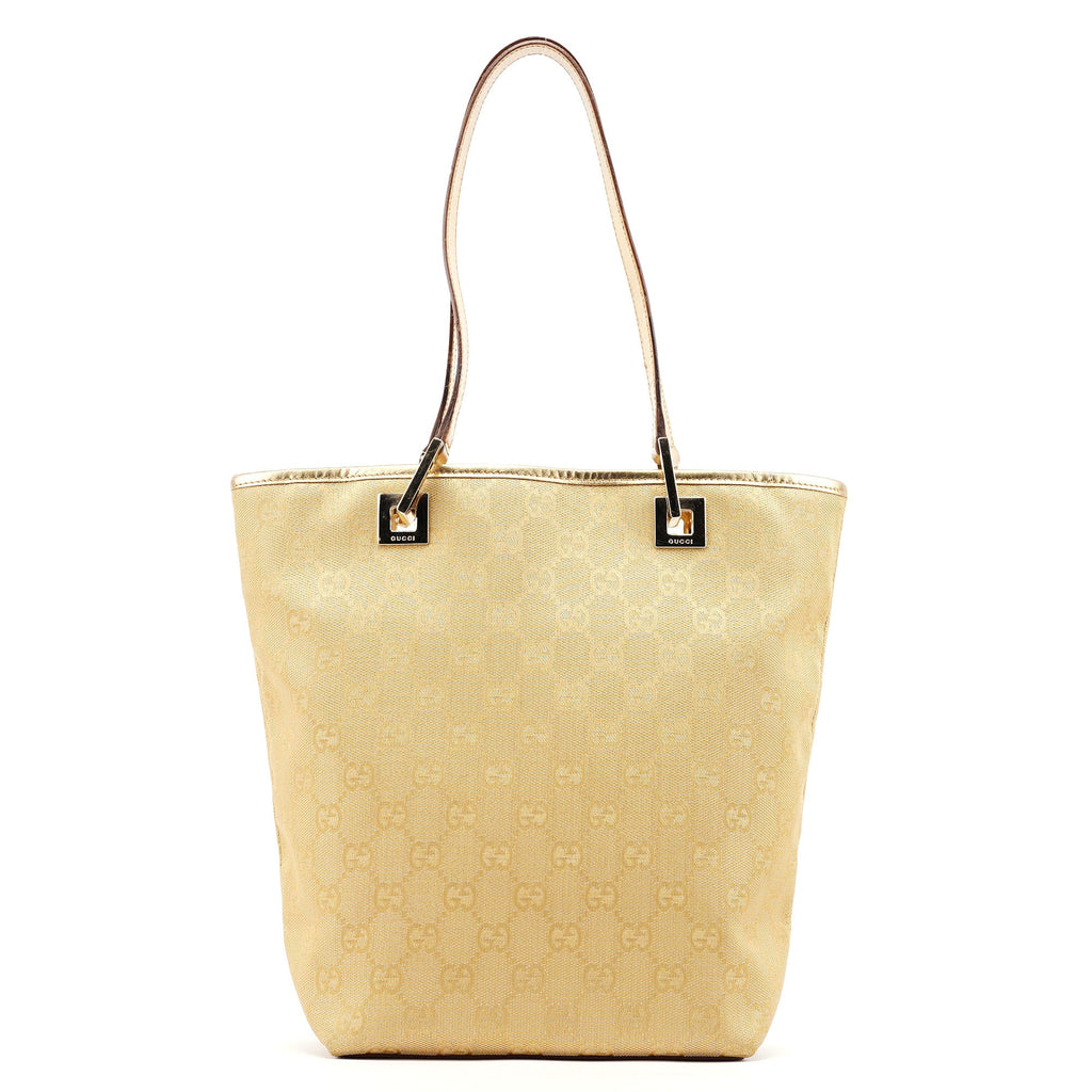Gold GG Canvas Tote Bag