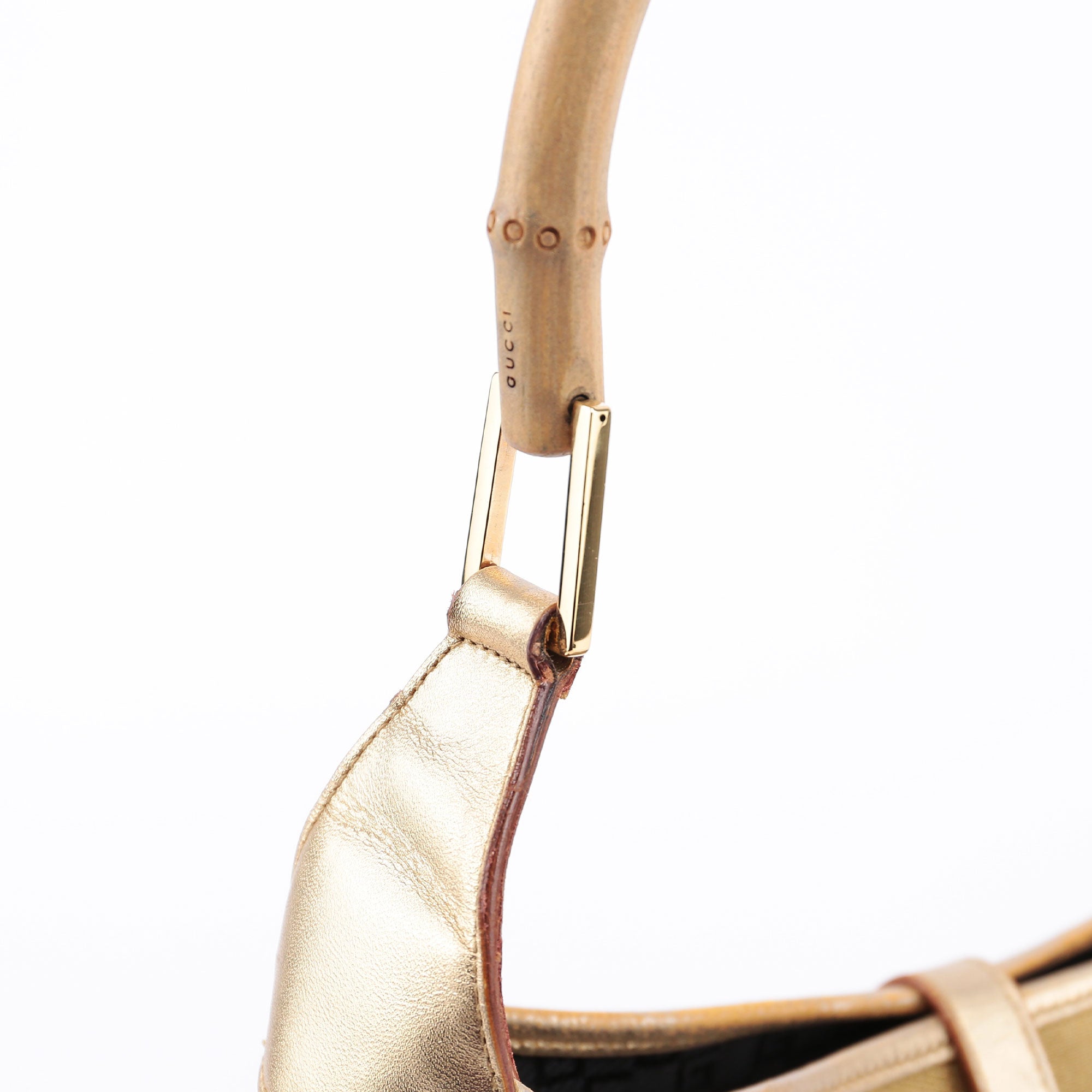 Gold Jackie Bamboo Shoulder Bag