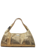 Gold Lizard Embossed Shoulder Bag