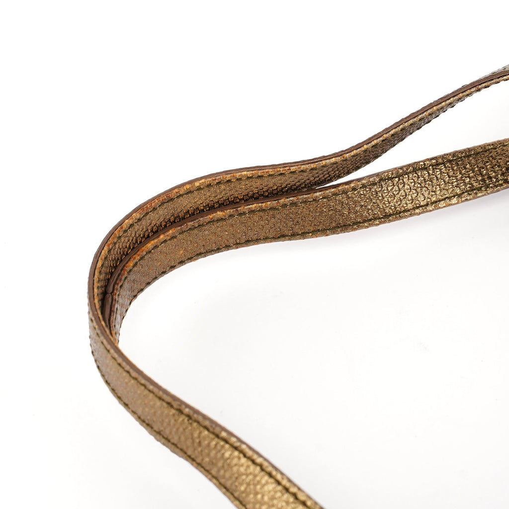 Gold Lizard Embossed Shoulder Bag