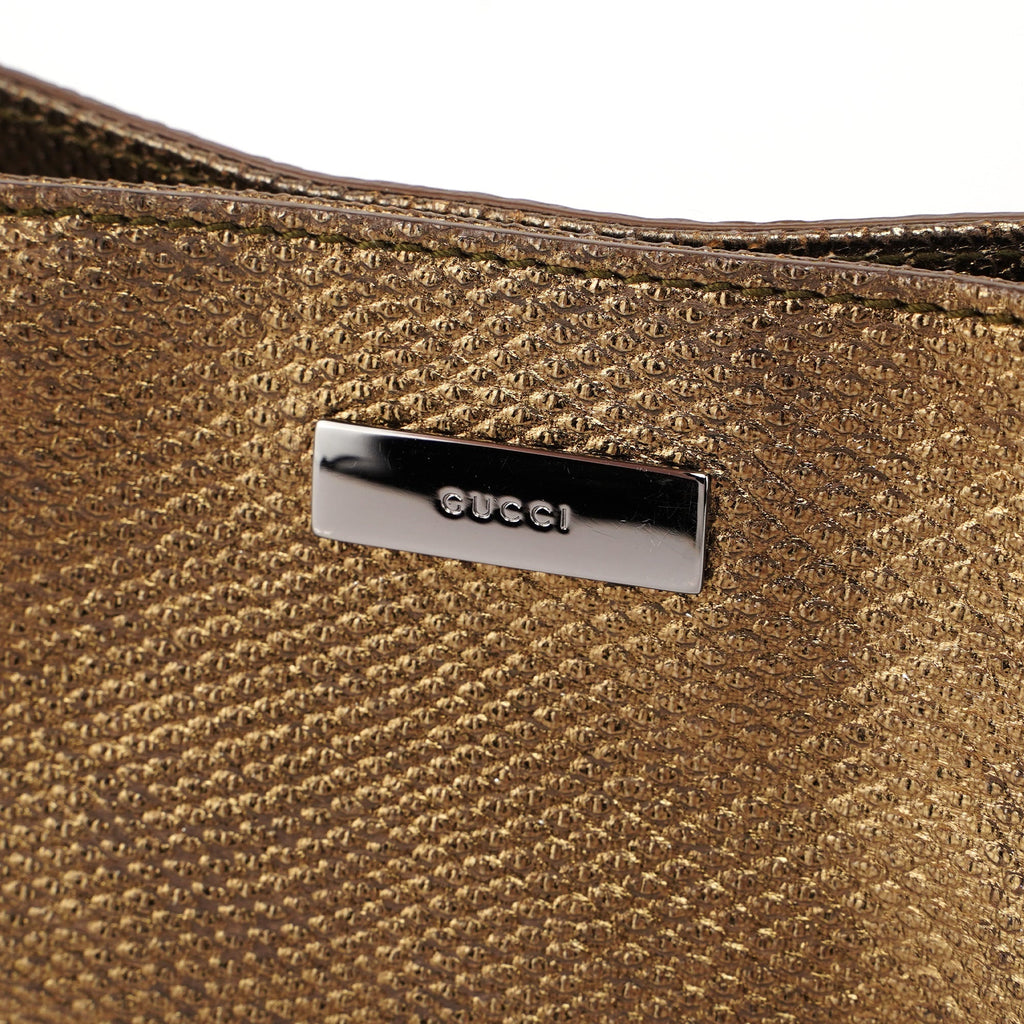 Gold Lizard Embossed Shoulder Bag