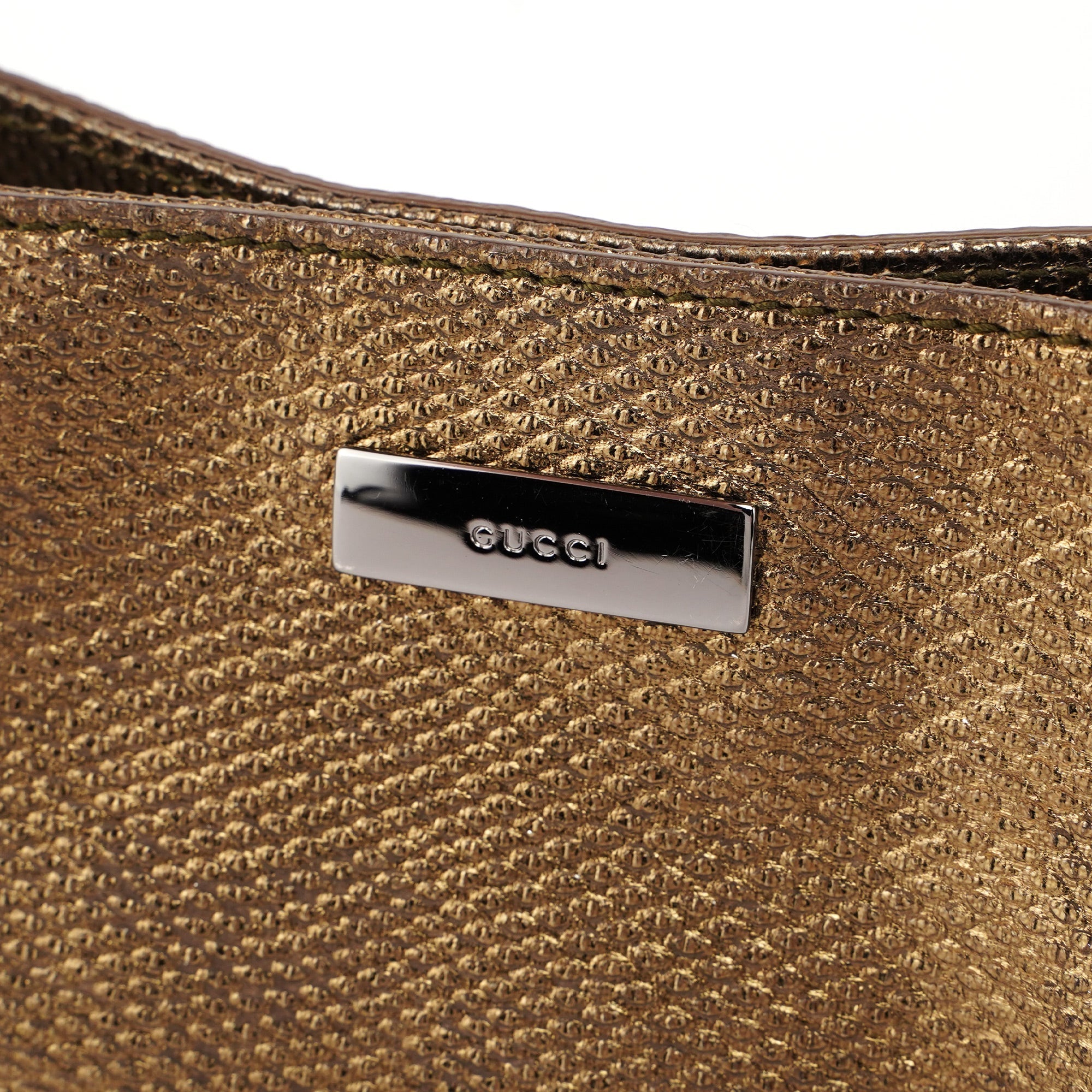 Gold Lizard Embossed Shoulder Bag