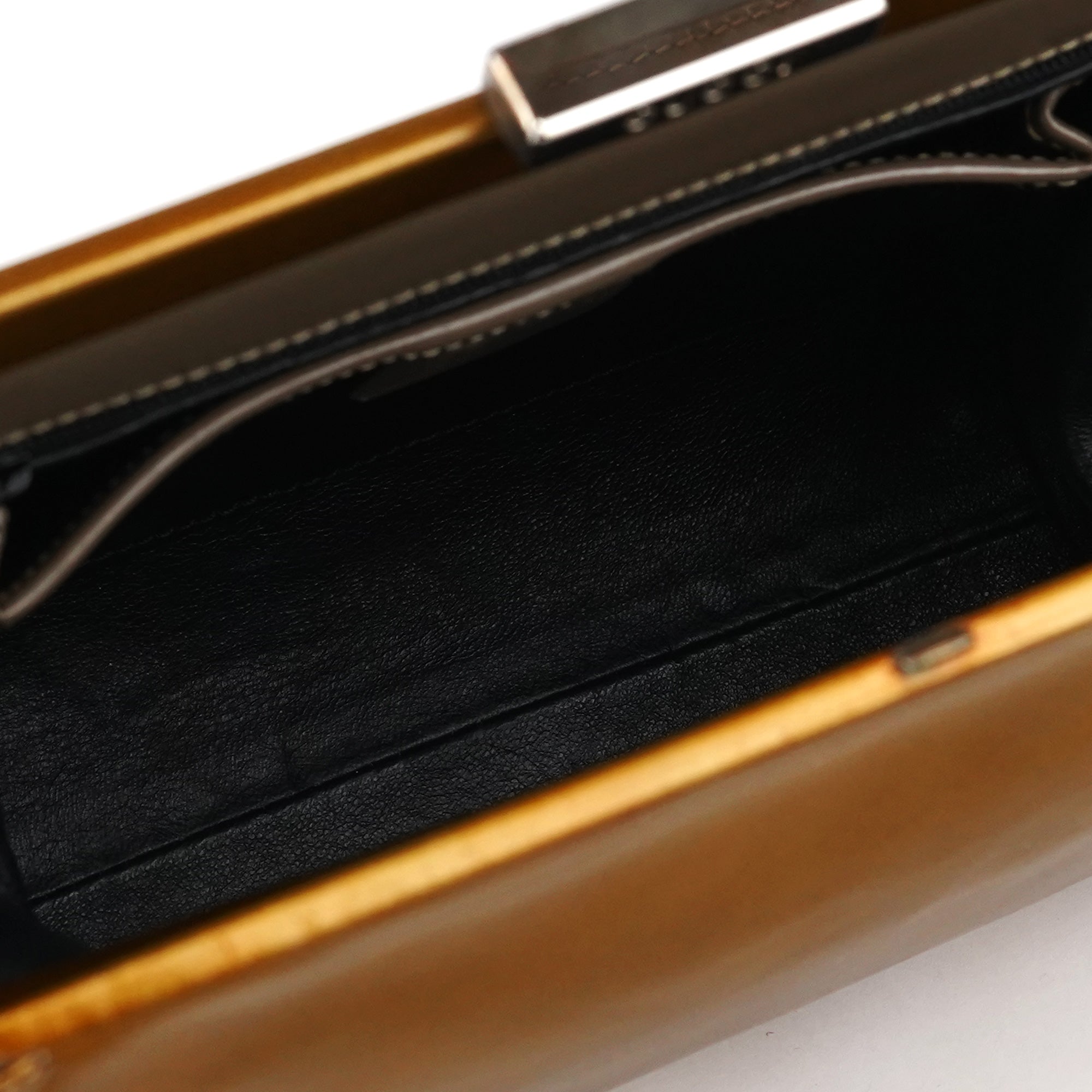 Gold Patent Leather Clutch Shoulder Bag