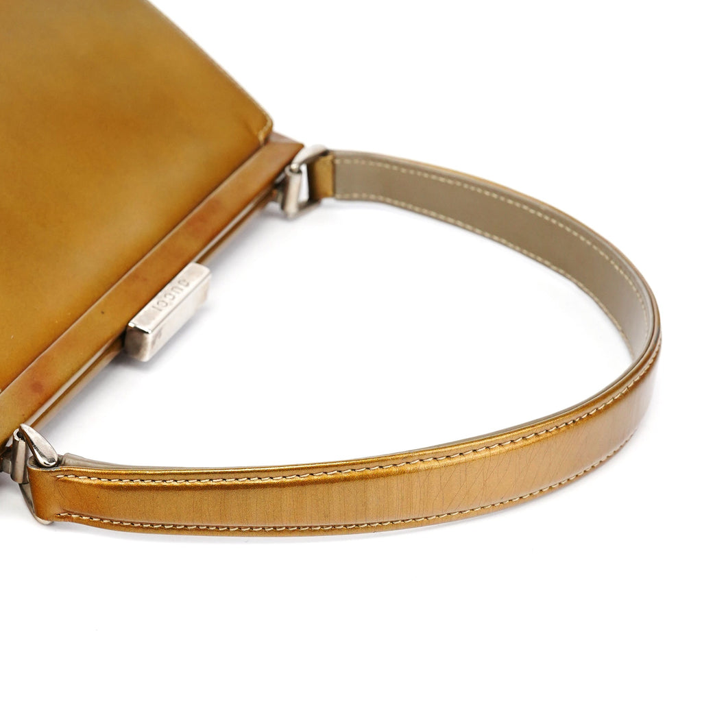 Gold Patent Leather Clutch Shoulder Bag