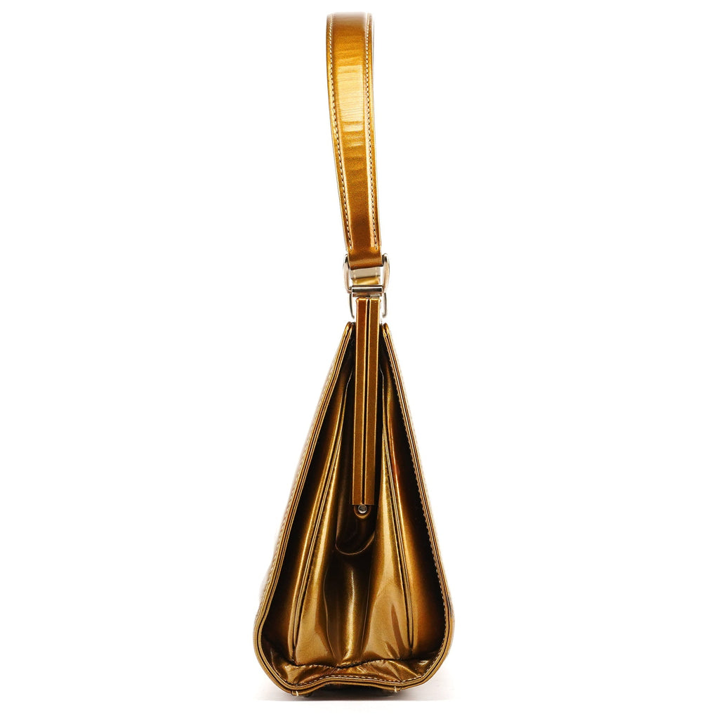 Gold Patent Leather Clutch Shoulder Bag