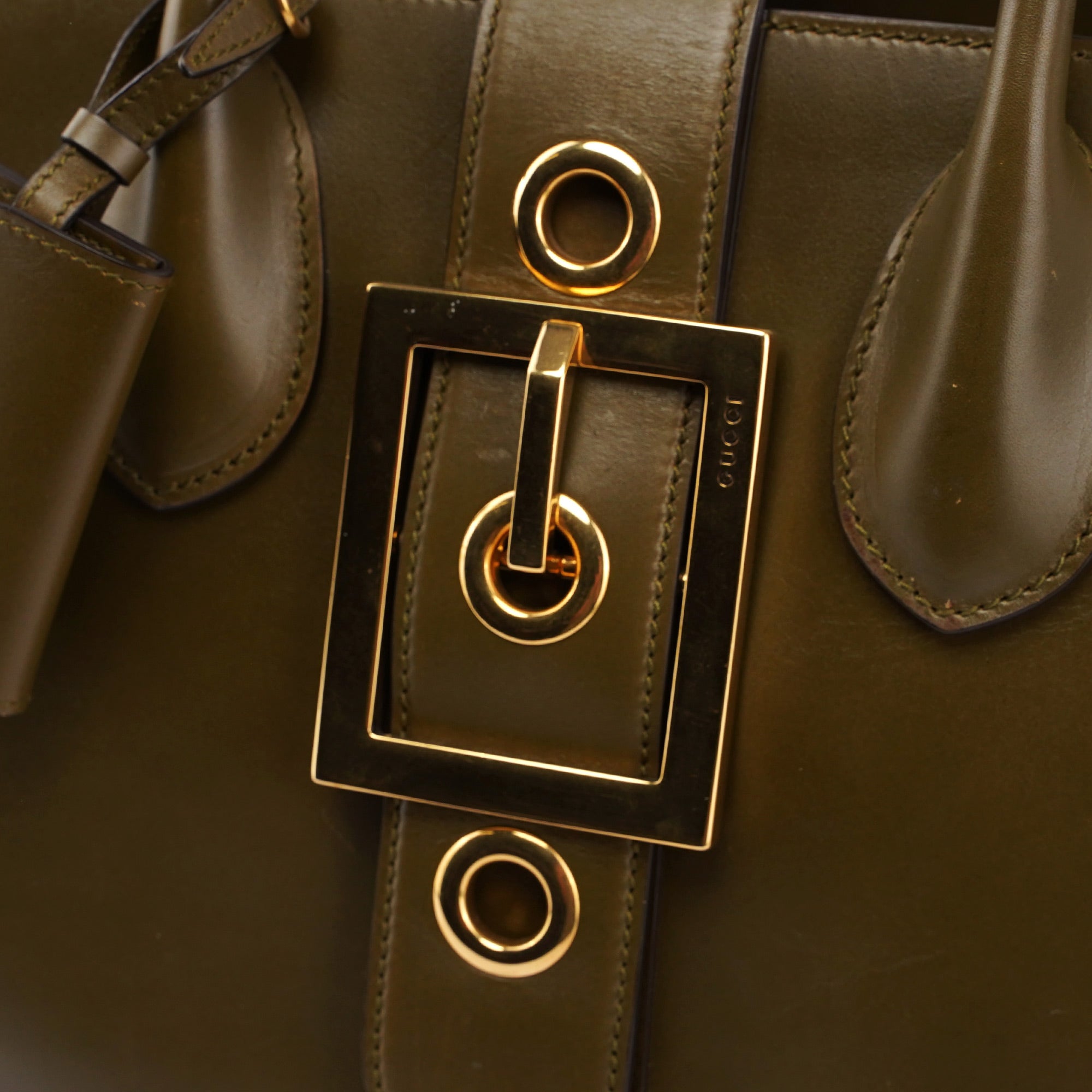 Green Calfskin Belt Tote