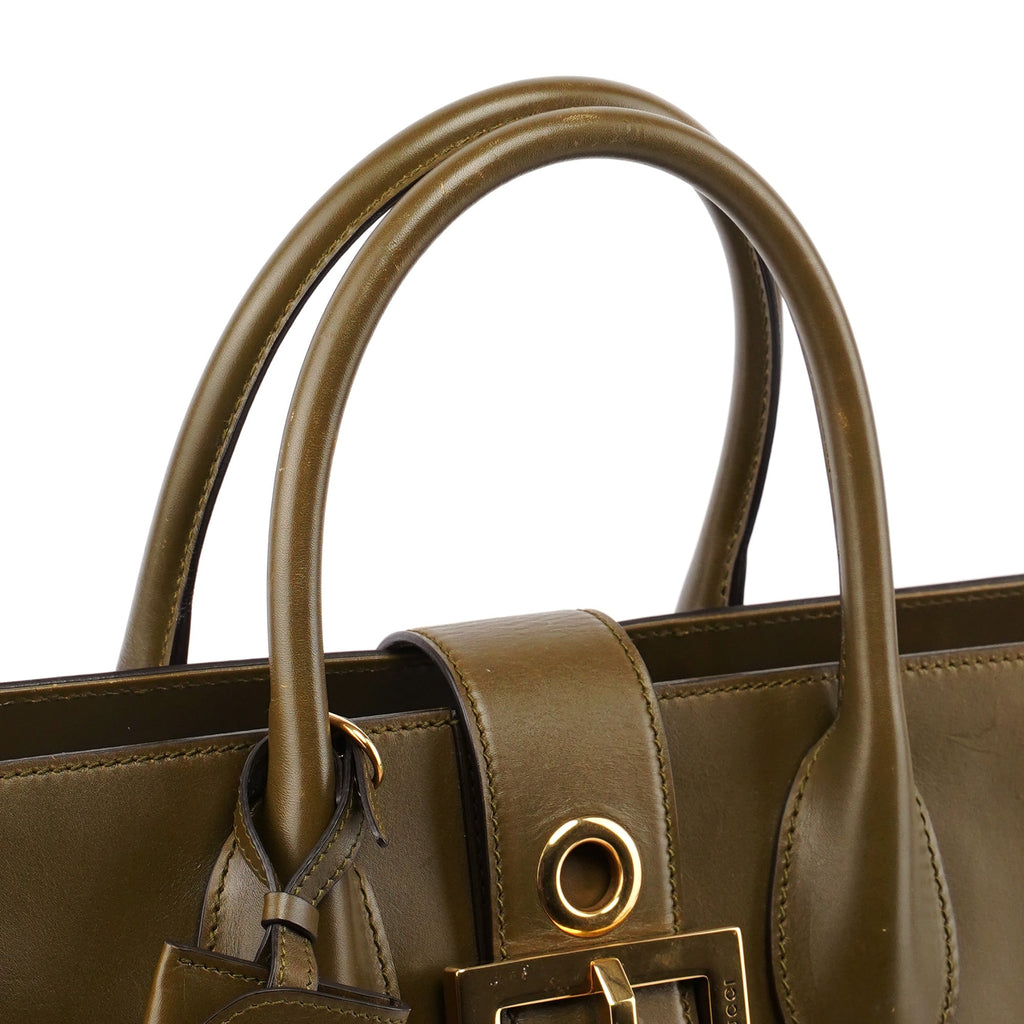 Green Calfskin Belt Tote