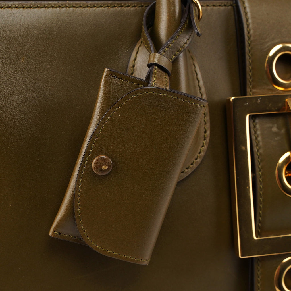 Green Calfskin Belt Tote