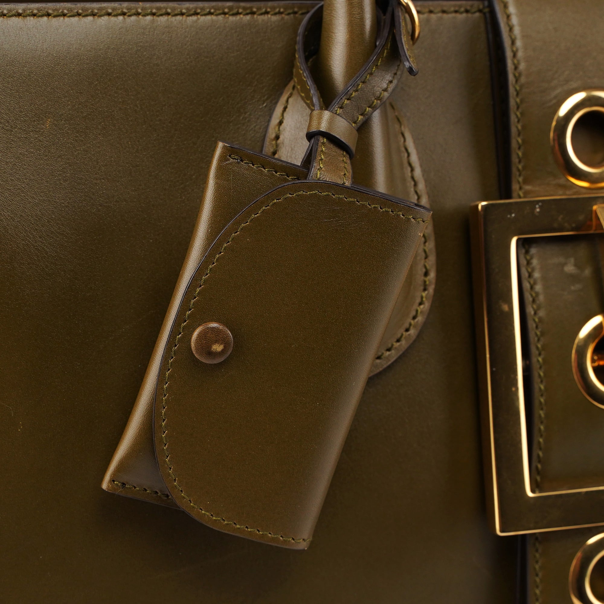 Green Calfskin Belt Tote