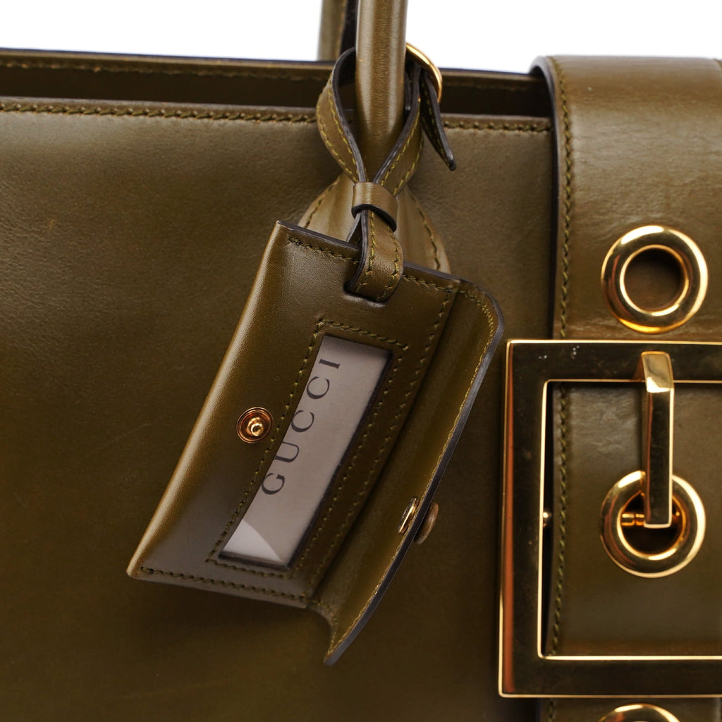 Green Calfskin Belt Tote
