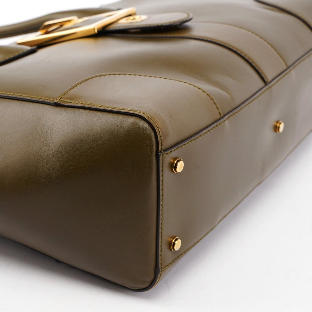 Green Calfskin Belt Tote