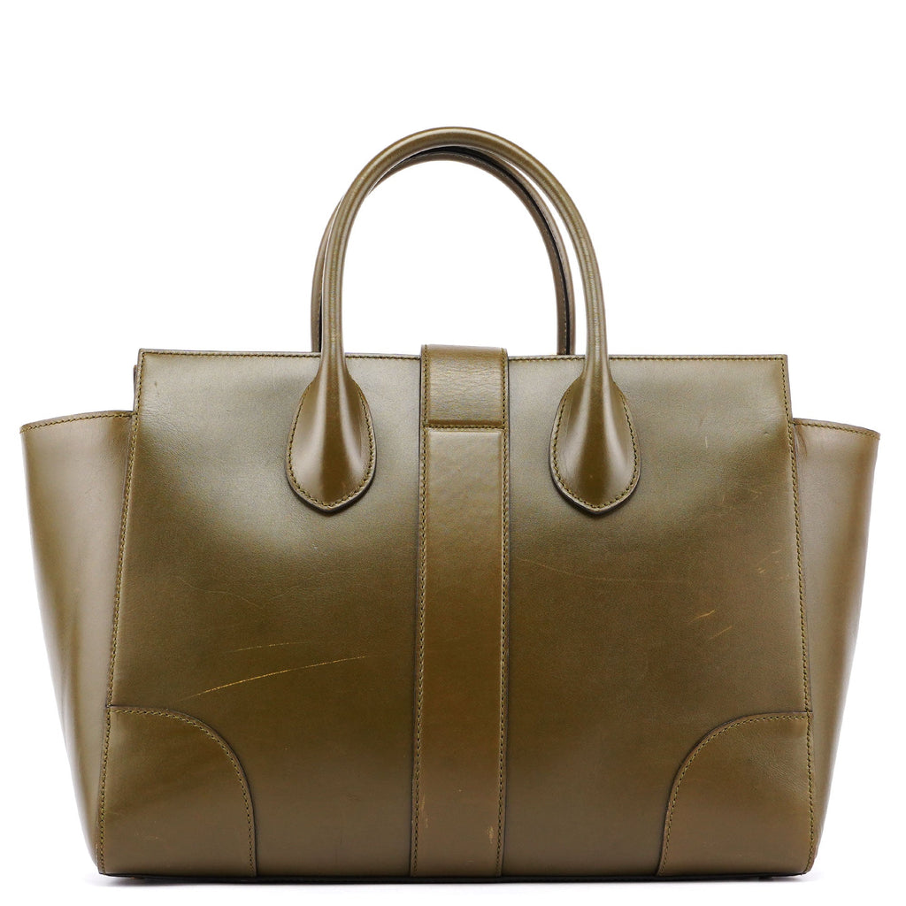 Green Calfskin Belt Tote