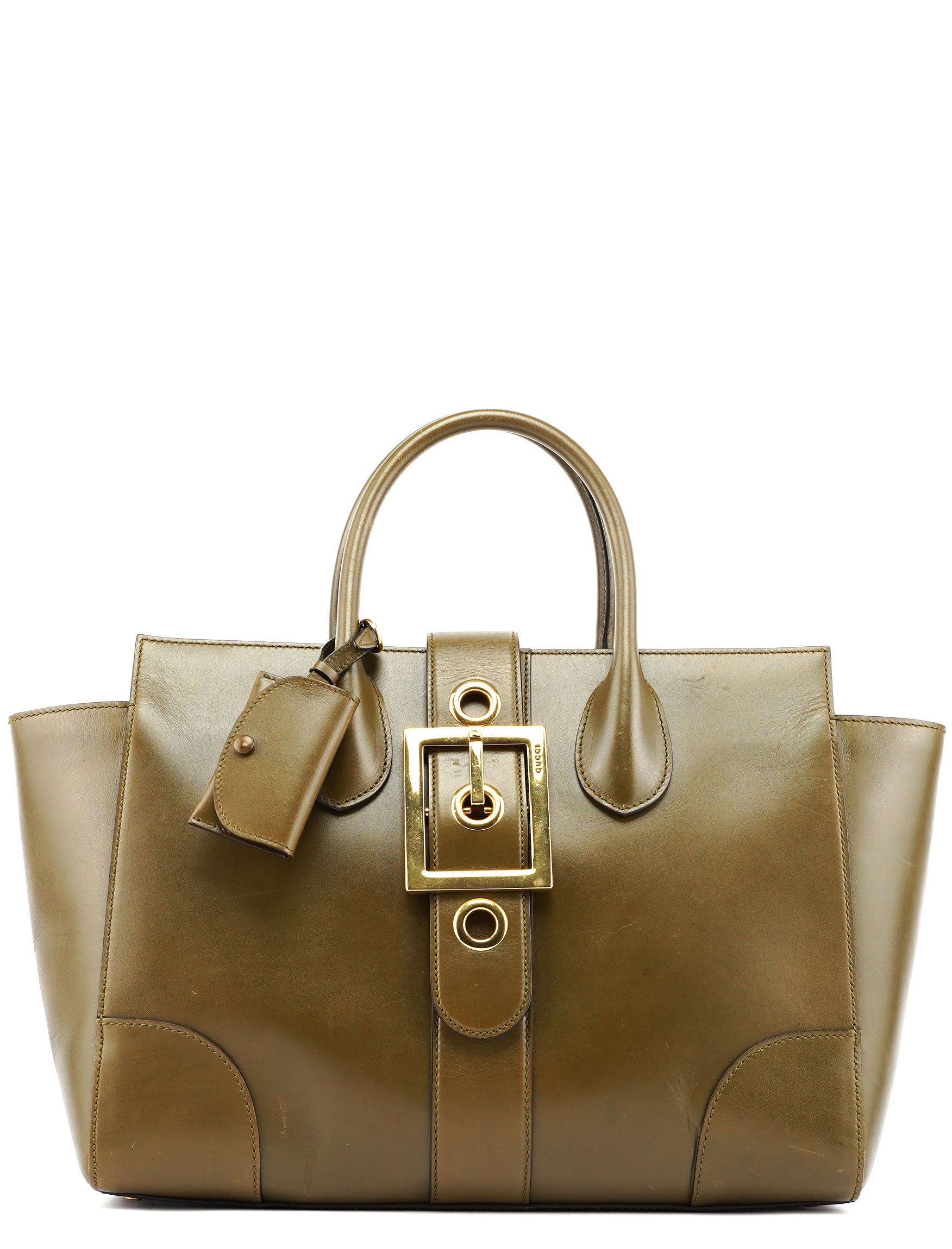 Green Calfskin Belt Tote