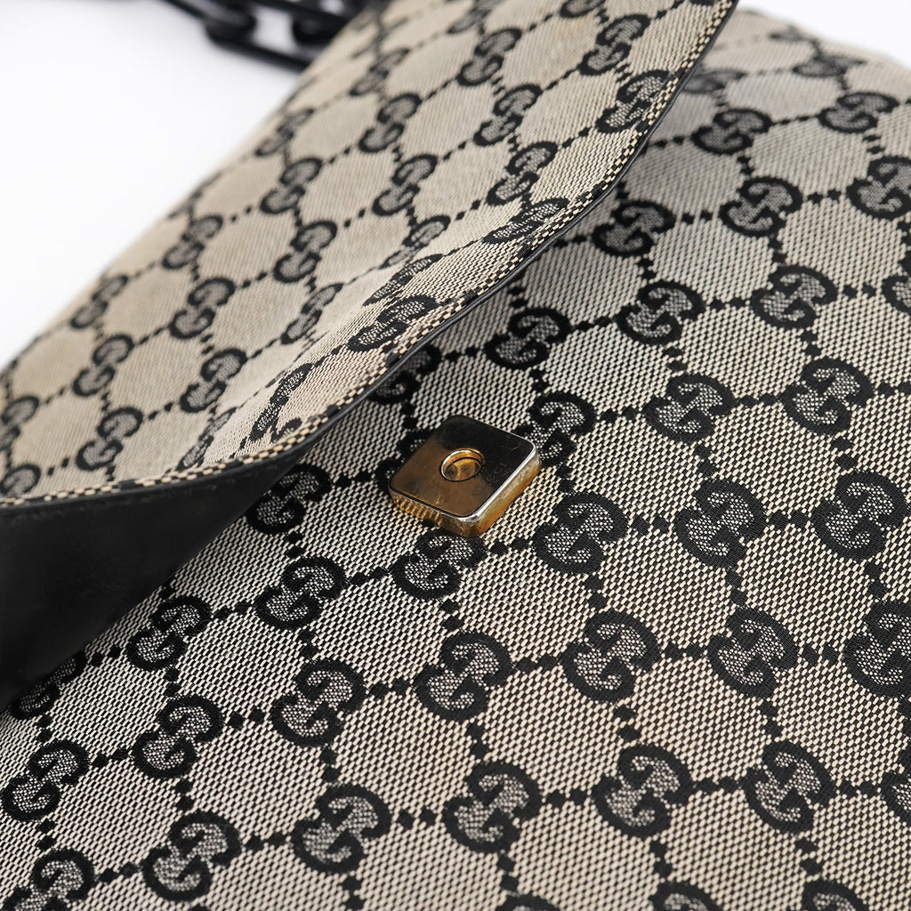 Grey GG Black Plastic Chain Shoulder Bag