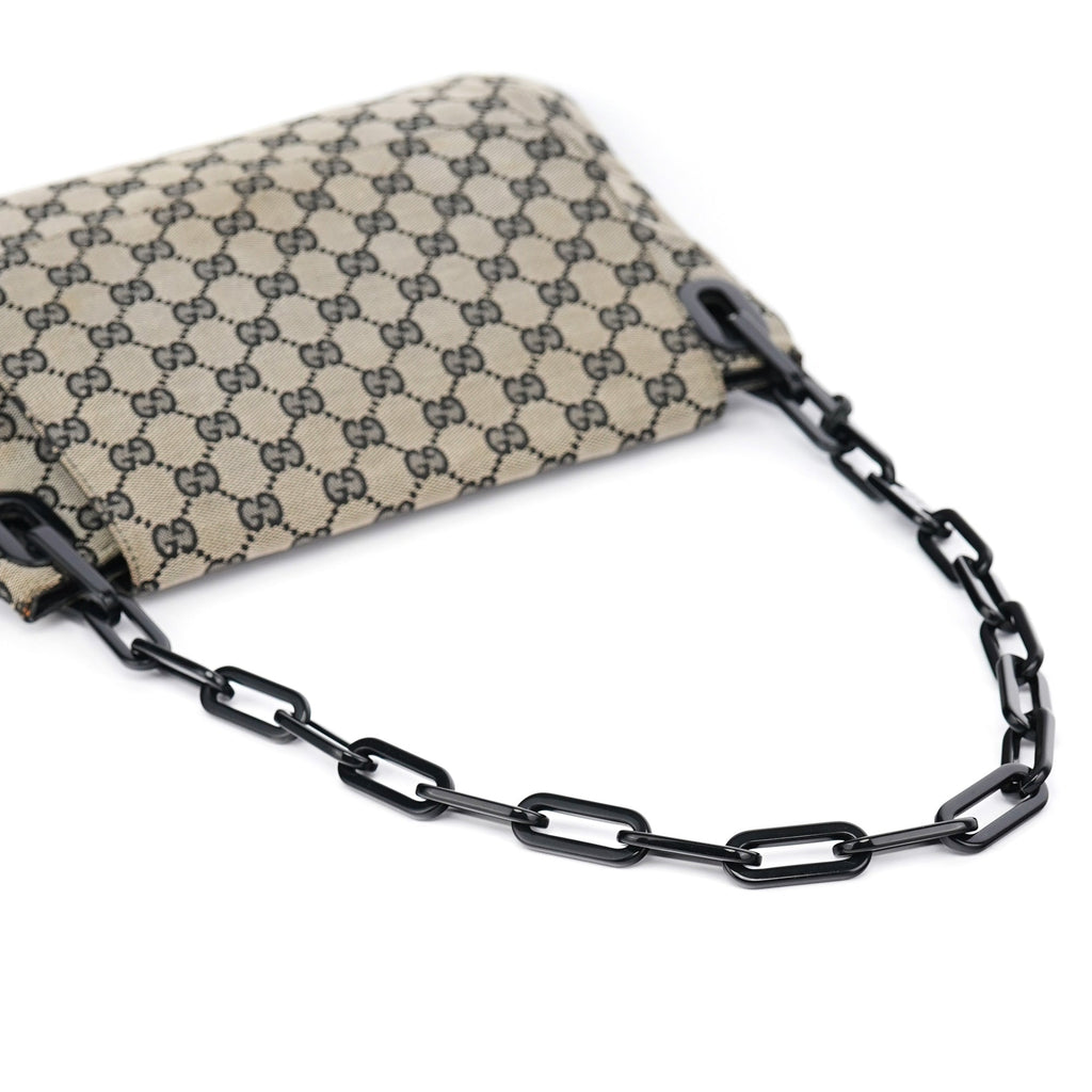 Grey GG Black Plastic Chain Shoulder Bag