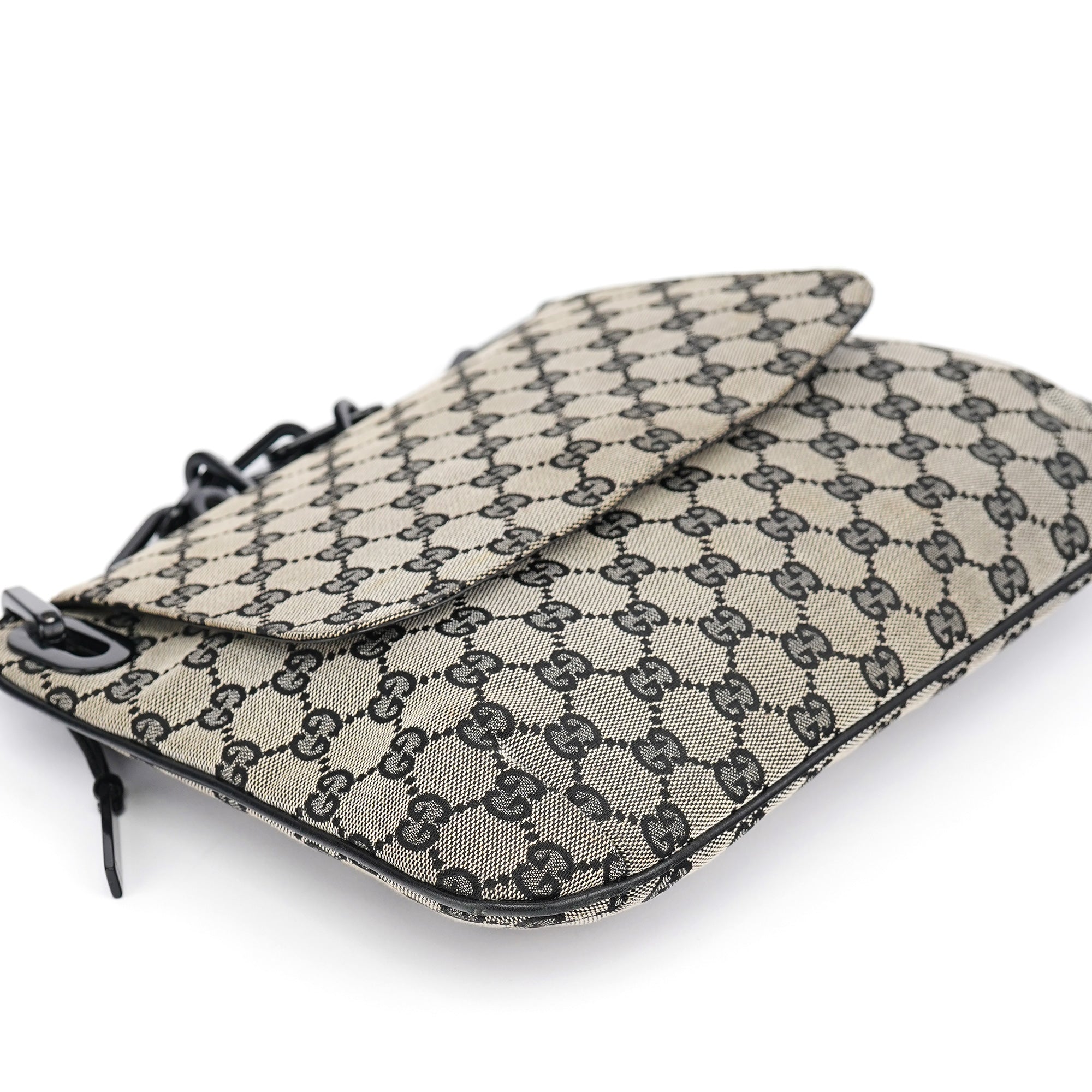 Grey GG Black Plastic Chain Shoulder Bag