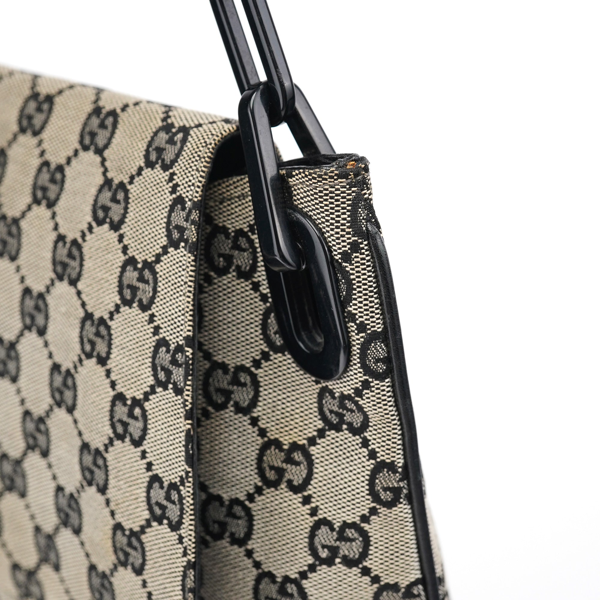 Grey GG Black Plastic Chain Shoulder Bag