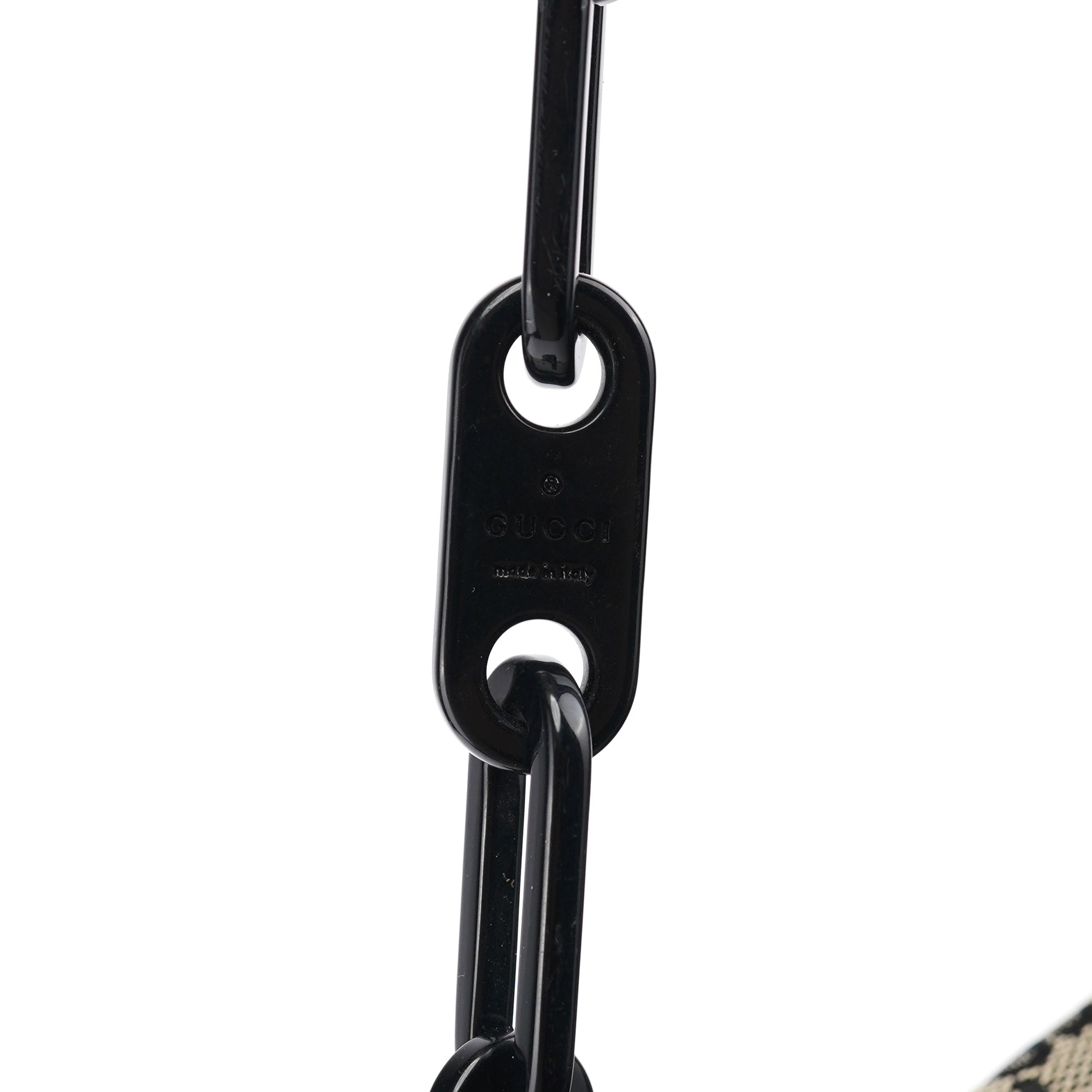 Grey GG Black Plastic Chain Shoulder Bag