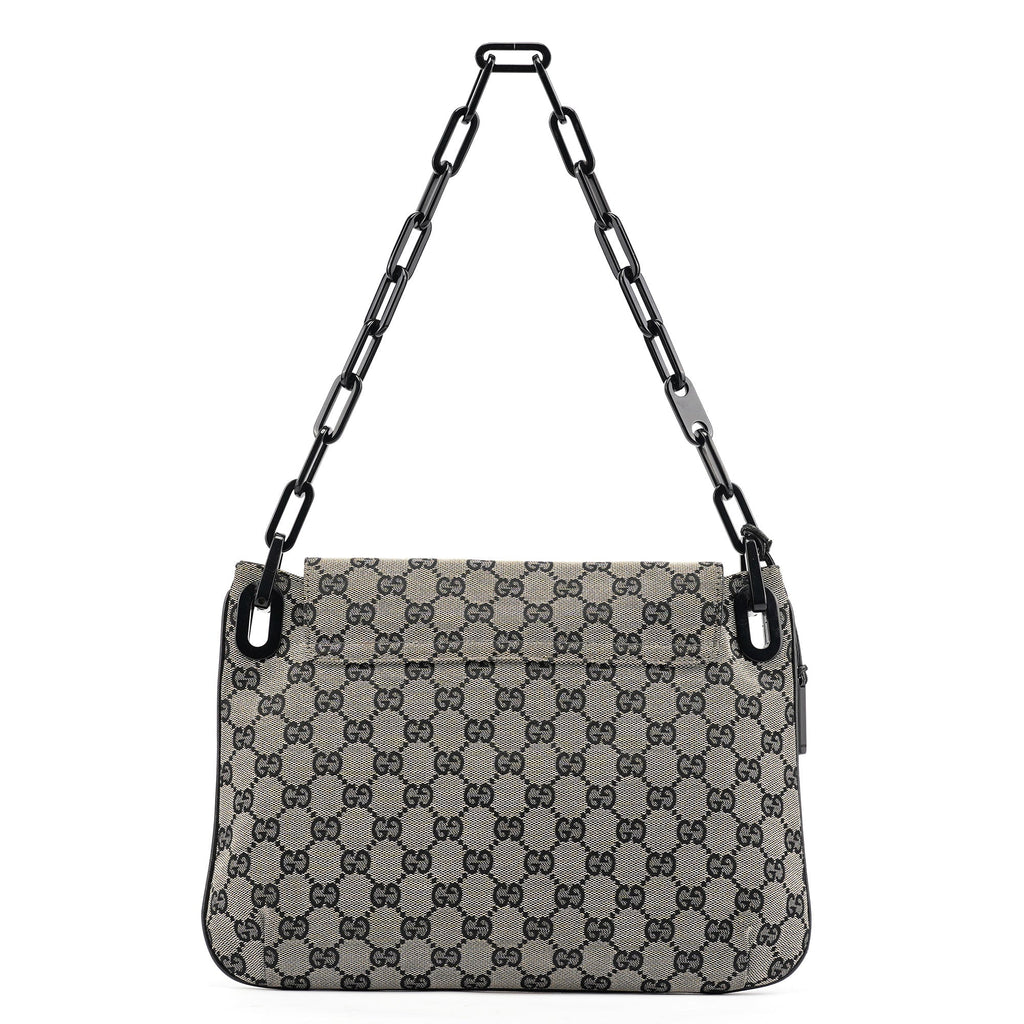 Grey GG Black Plastic Chain Shoulder Bag